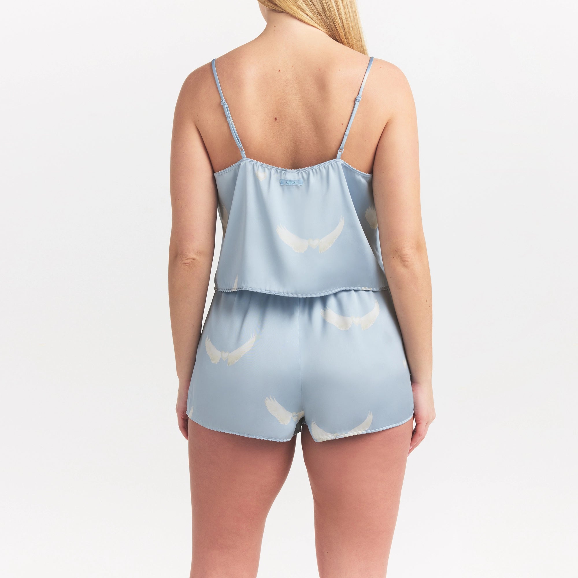 WOVEN SHINE CAMI AND SHORT SLEEP SET | AERO WING HEARTS PRINT - Image 5