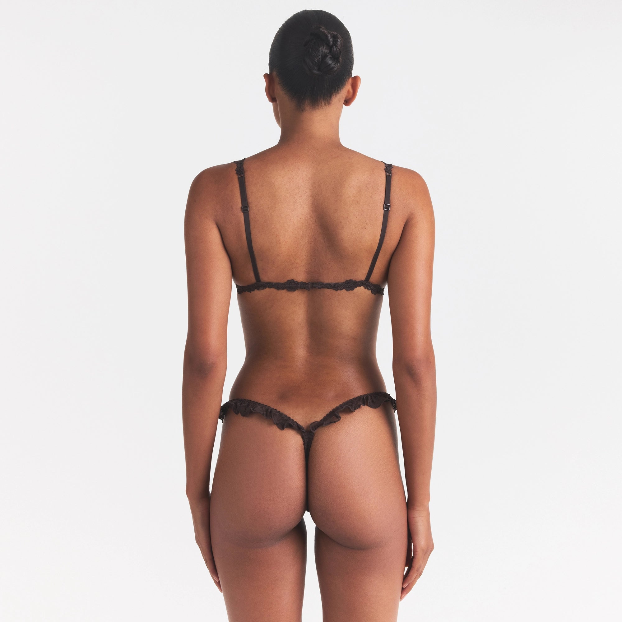 STRETCH LACE BUTTERFLY THONG | ESPRESSO - Image 5