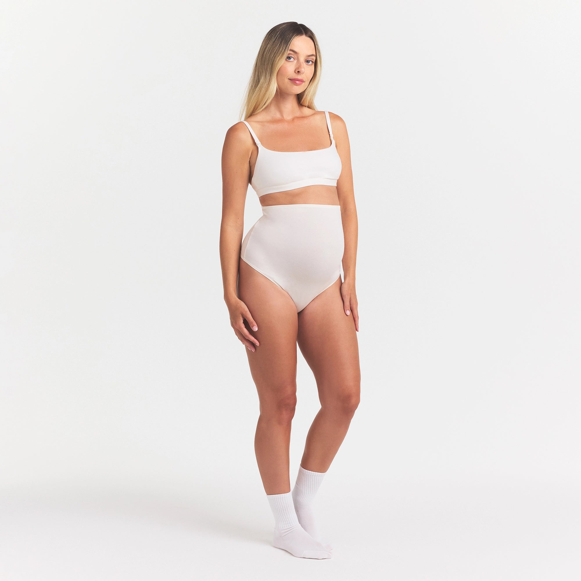 COTTON JERSEY MATERNITY HIGH-WAISTED THONG | MARBLE - Image 2