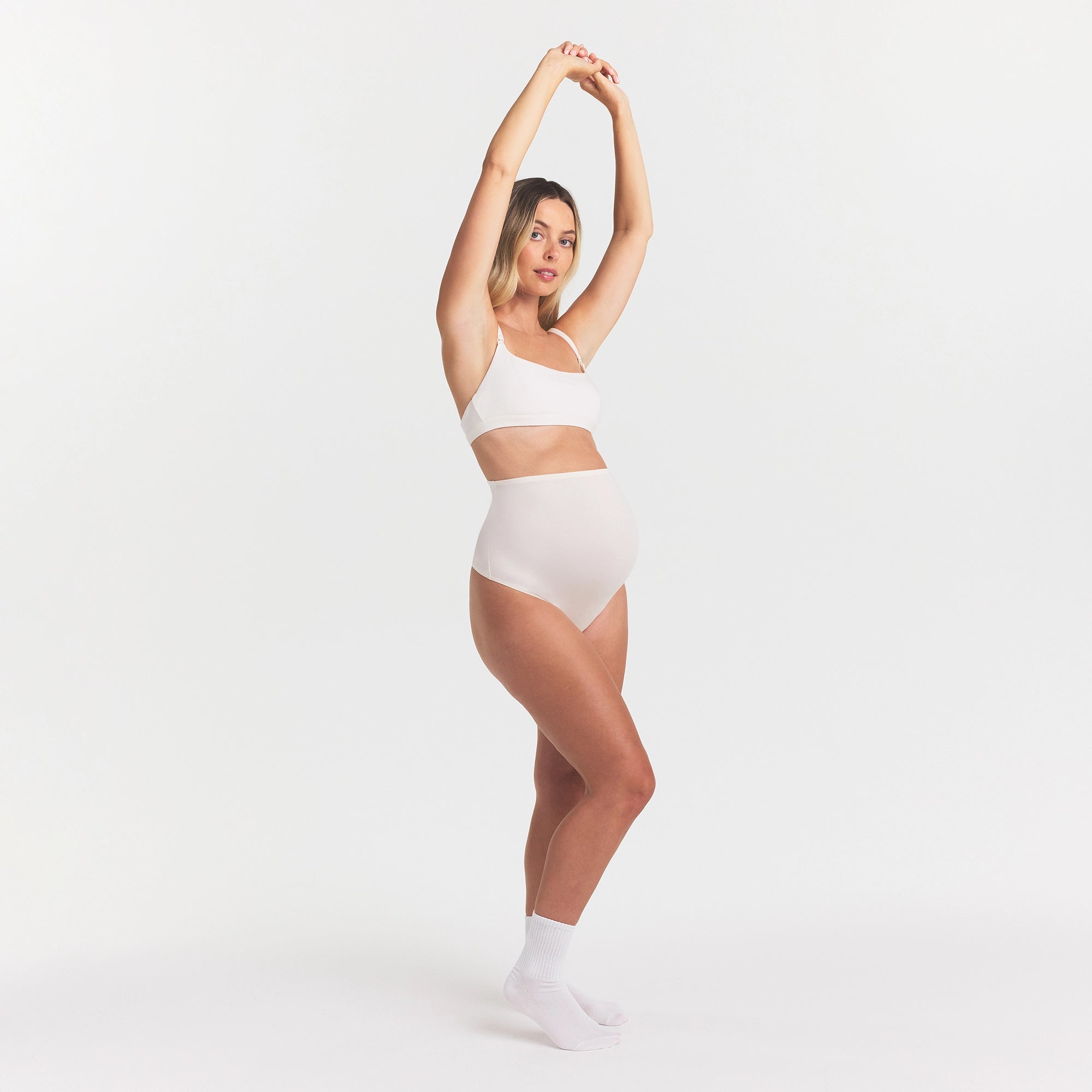 COTTON JERSEY MATERNITY HIGH-WAISTED THONG | MARBLE - Image 4