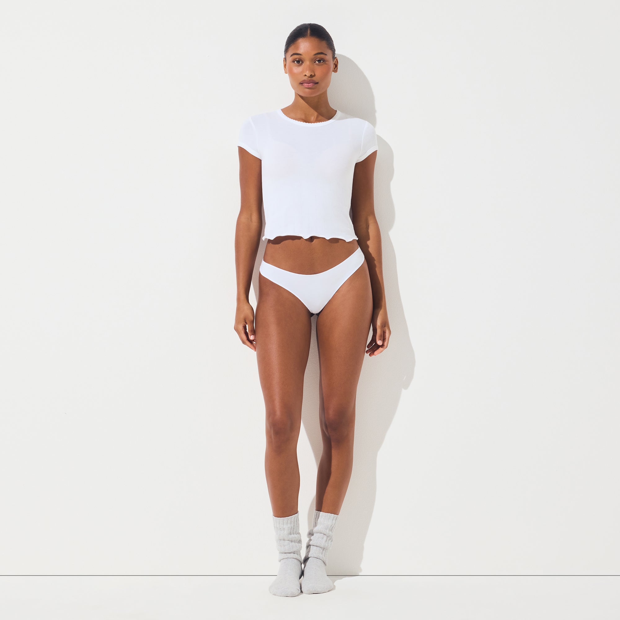 LIGHTWEIGHT COTTON THONG | SNOW - Image 3