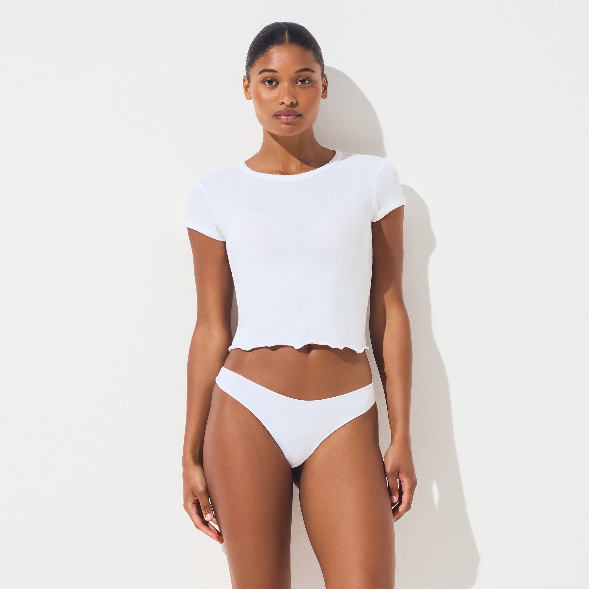 LIGHTWEIGHT COTTON THONG | SNOW - Image 2