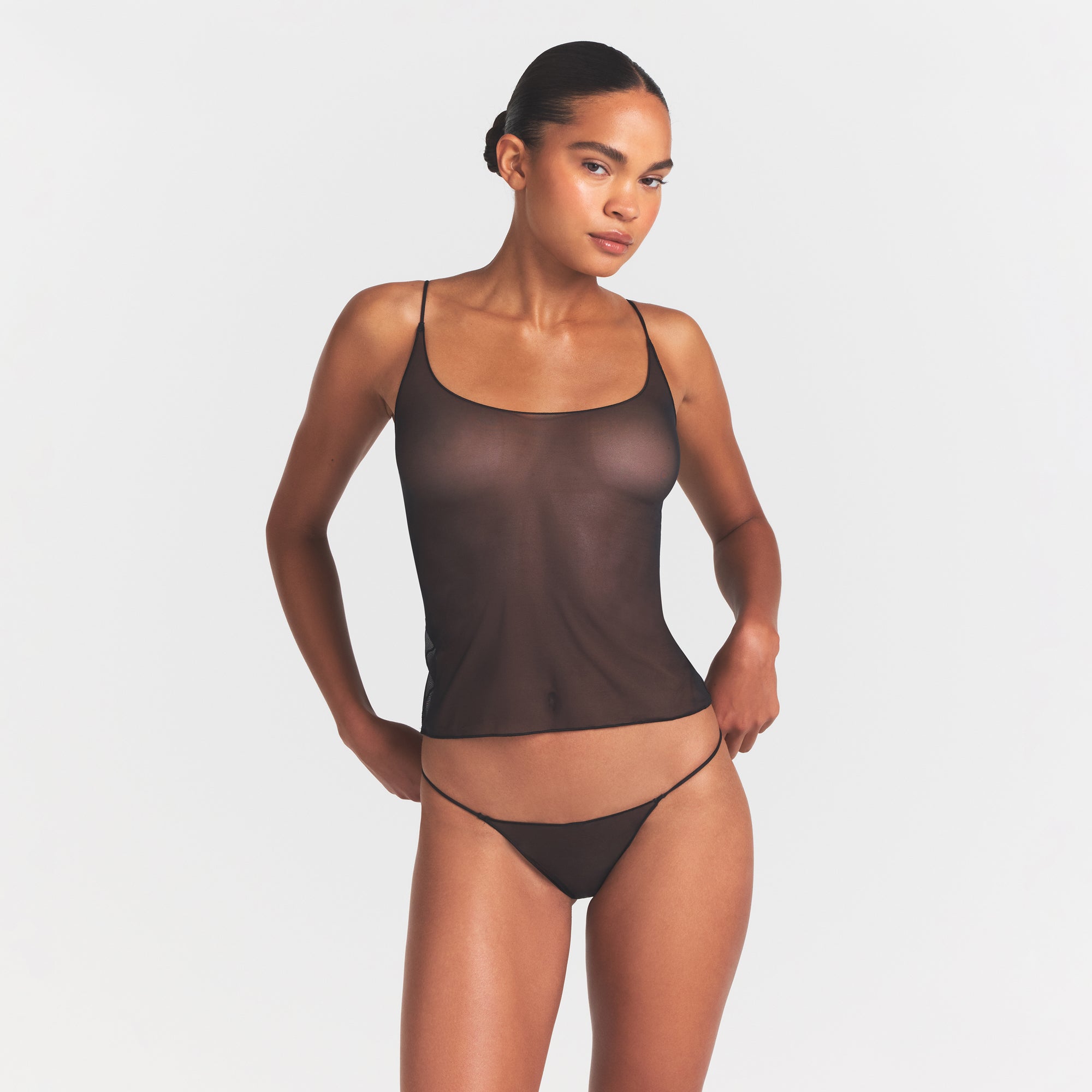 ULTRA FINE MESH STRING THONG | OBSIDIAN - Image 2