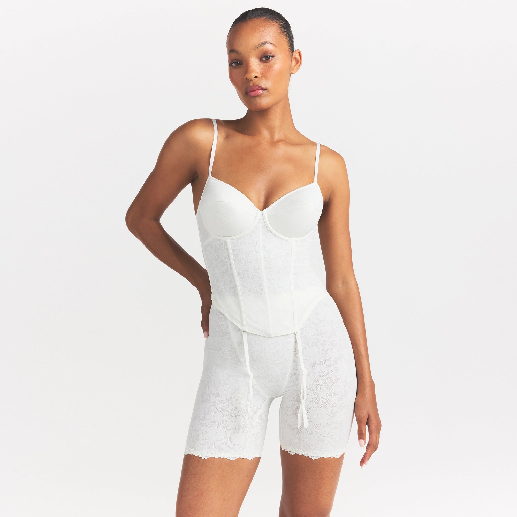 LACE SHAPEWEAR CORSET | IVORY - Image 3