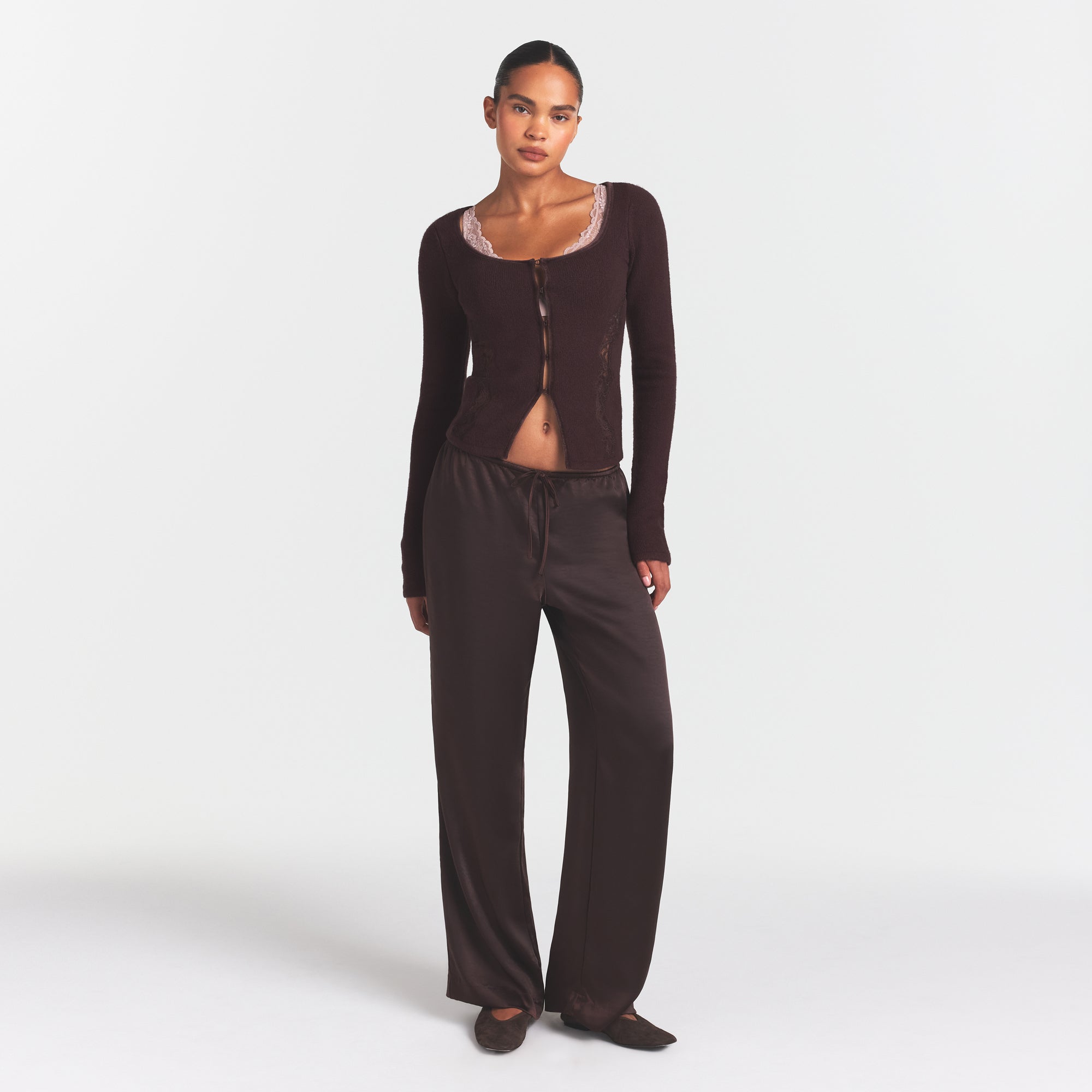 LACE KNIT LONG SLEEVE CARDIGAN | PHOENIX - Image 2
