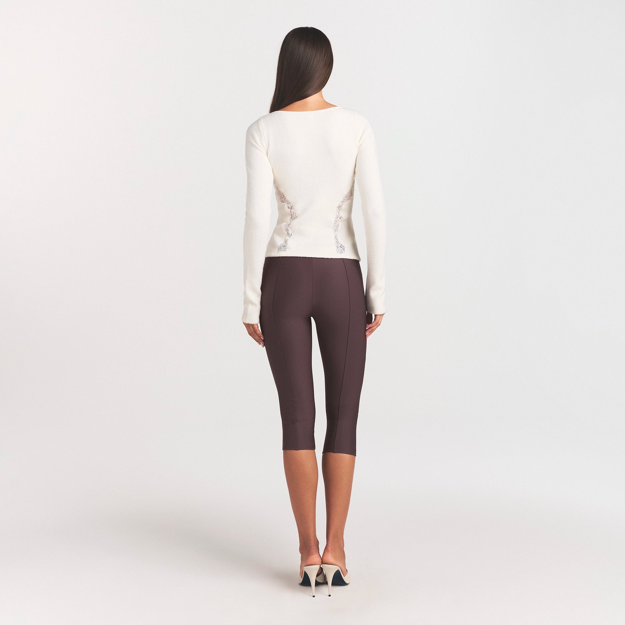 LACE KNIT LONG SLEEVE CARDIGAN | SUGAR - Image 5