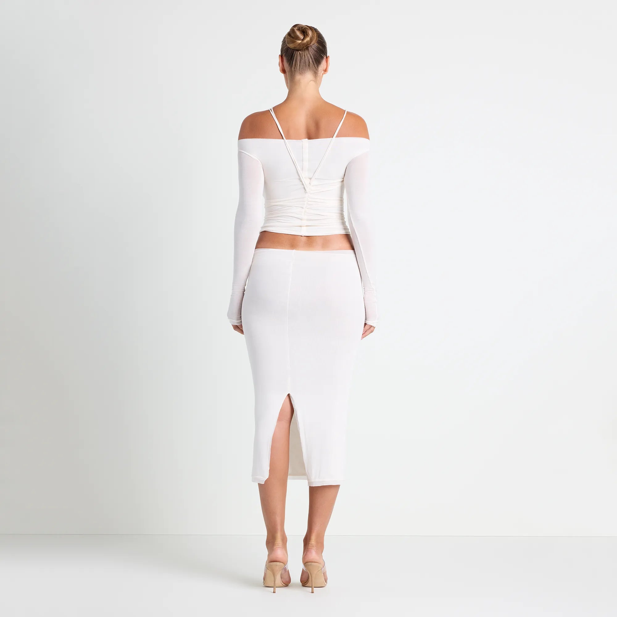 VETTESE X SKIMS SHEER MODAL OFF THE SHOULDER TOP | ECRU - Image 4