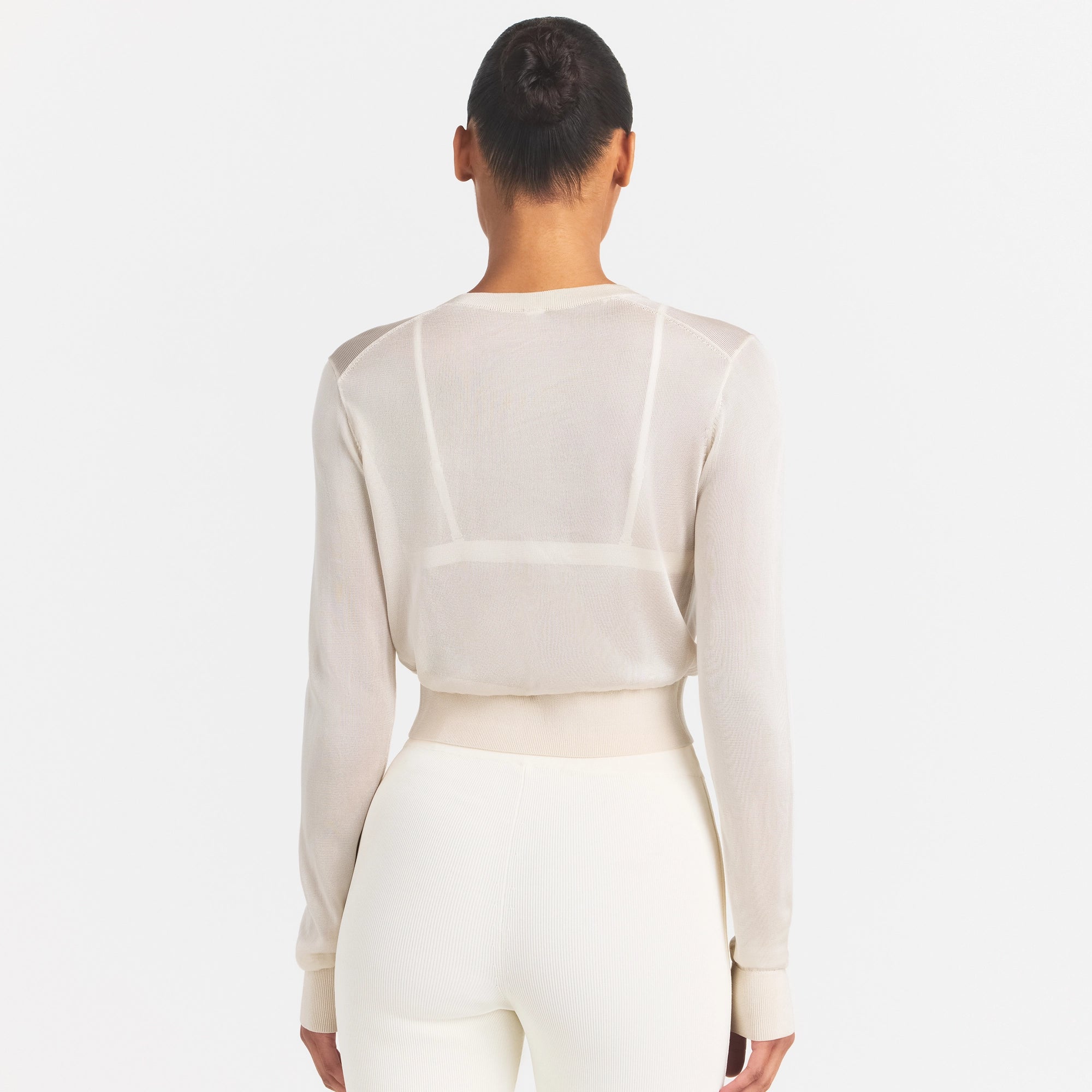 SLINKY KNIT CARDIGAN | BUFF - Image 4