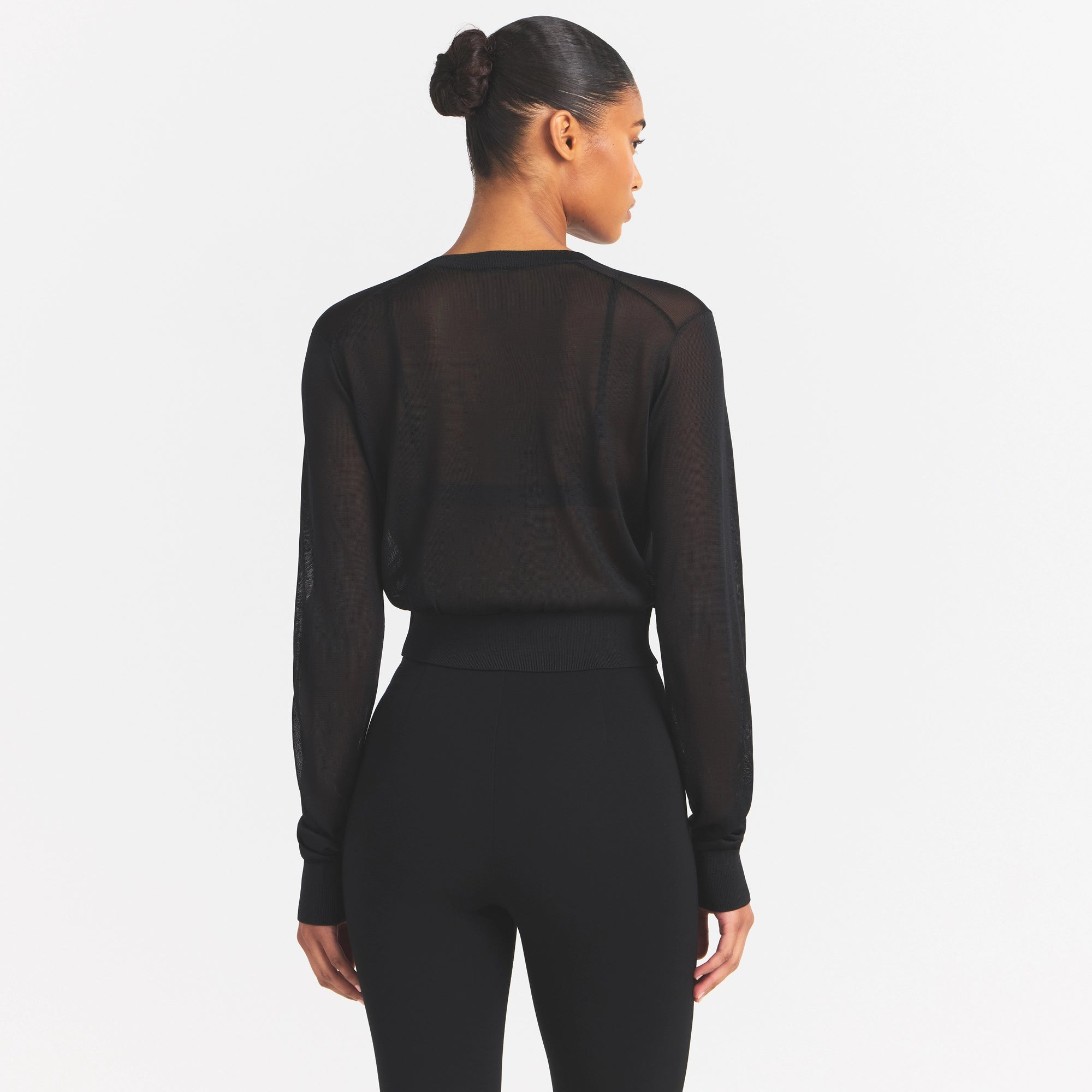 SLINKY KNIT CARDIGAN | OBSIDIAN - Image 4