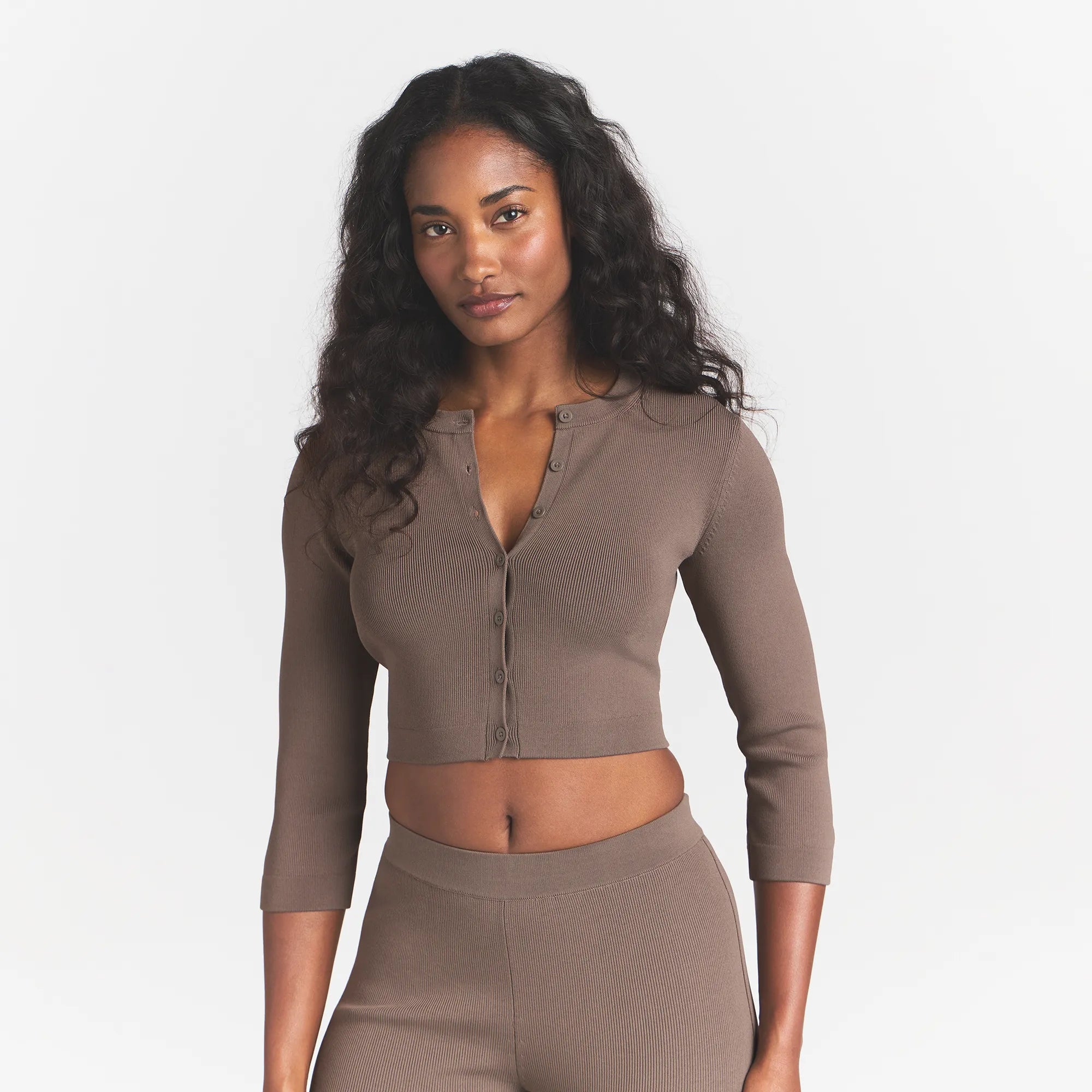 REFINED KNIT CROPPED CARDIGAN | AMETHYST - Image 3