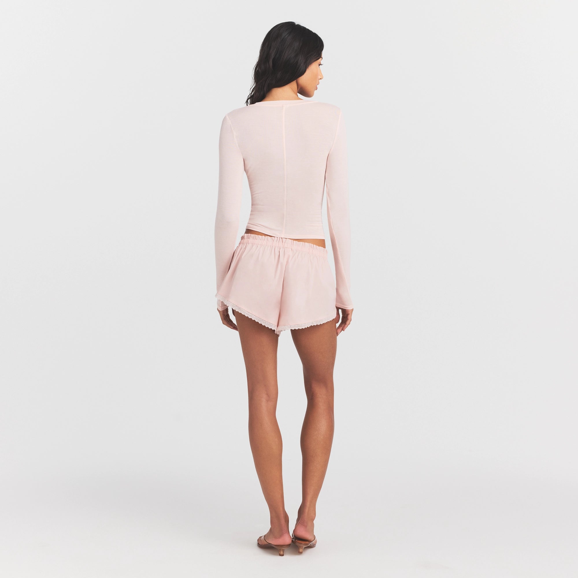 SHEER MODAL CREWNECK HENLEY | PRIMROSE - Image 5