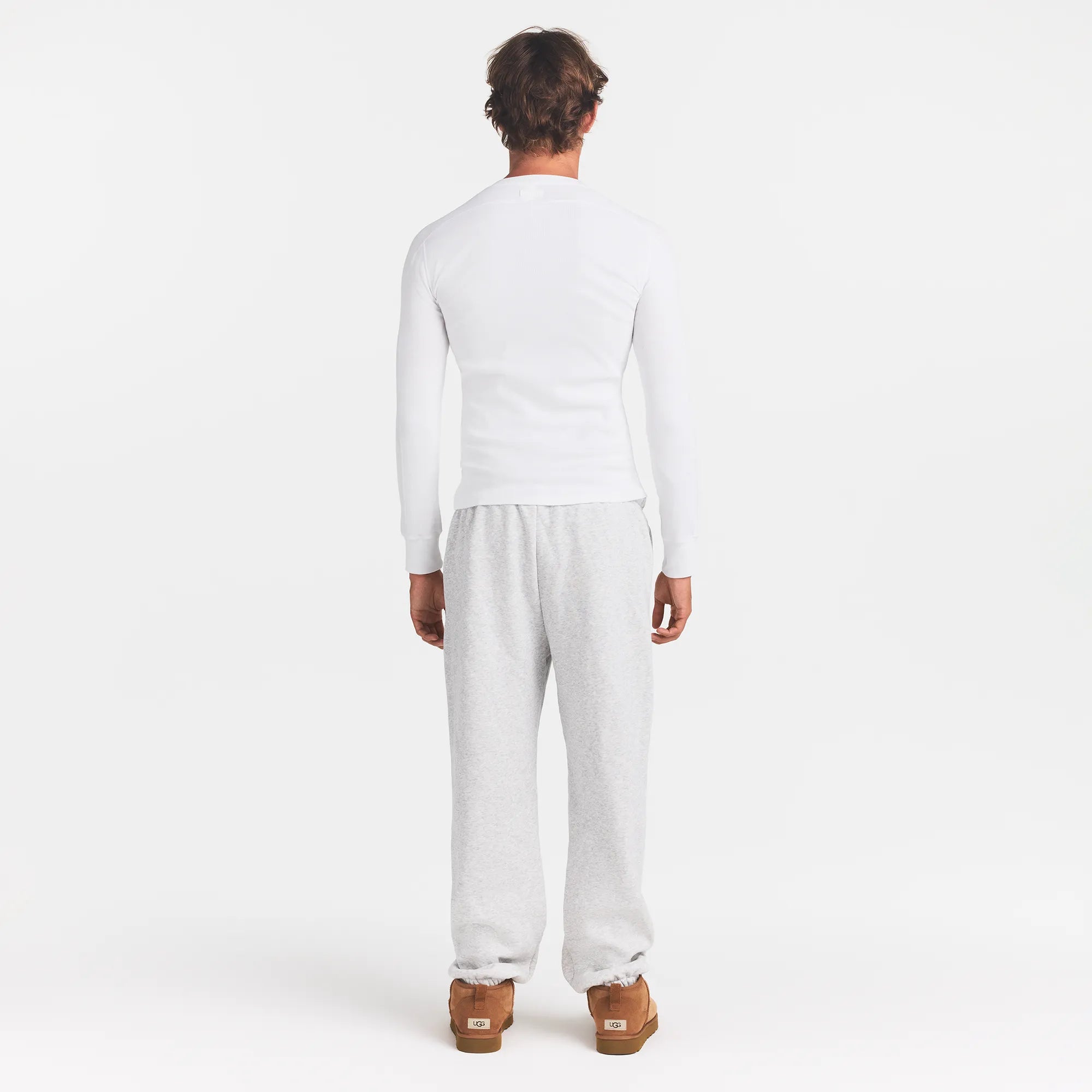 SKIMS COTTON RIB MENS HENLEY | CHALK - Image 5