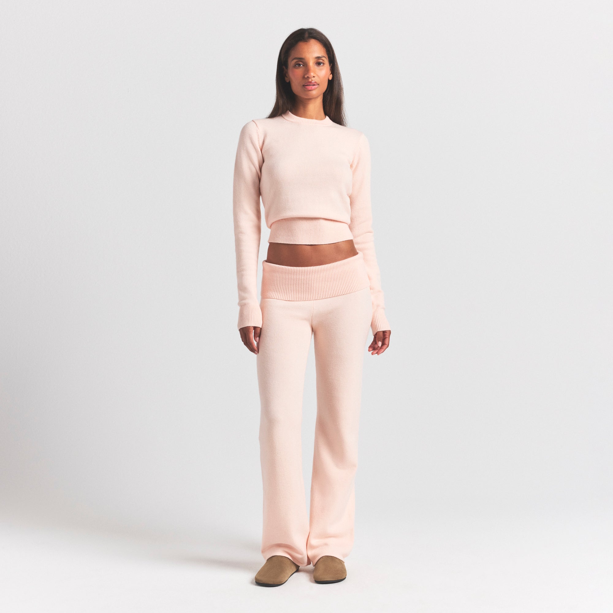 SWEATER KNITS RIBBED LONG SLEEVE FITTED CREW NECK | PRIMROSE - Image 2