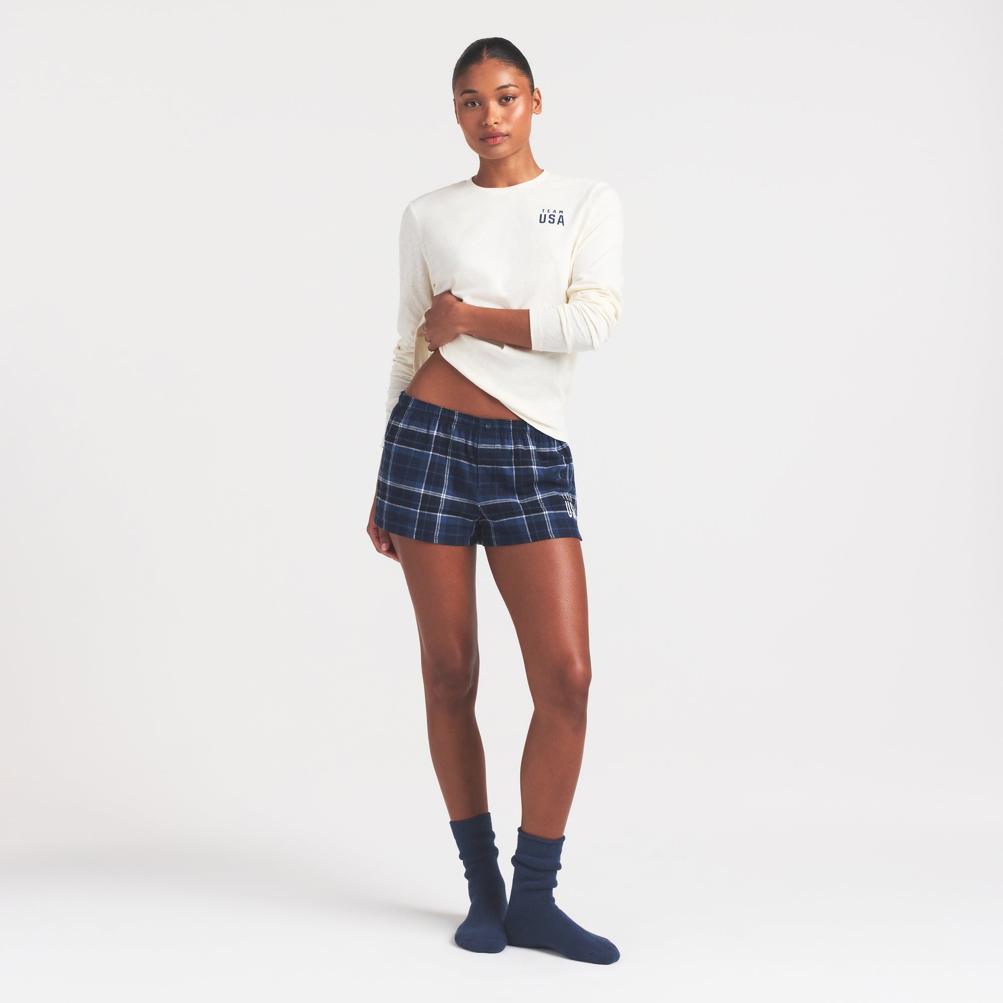 SKIMS FOR TEAM USA WORN IN JERSEY OLYMPIC LONG SLEEVE T-SHIRT | ECRU - Image 5