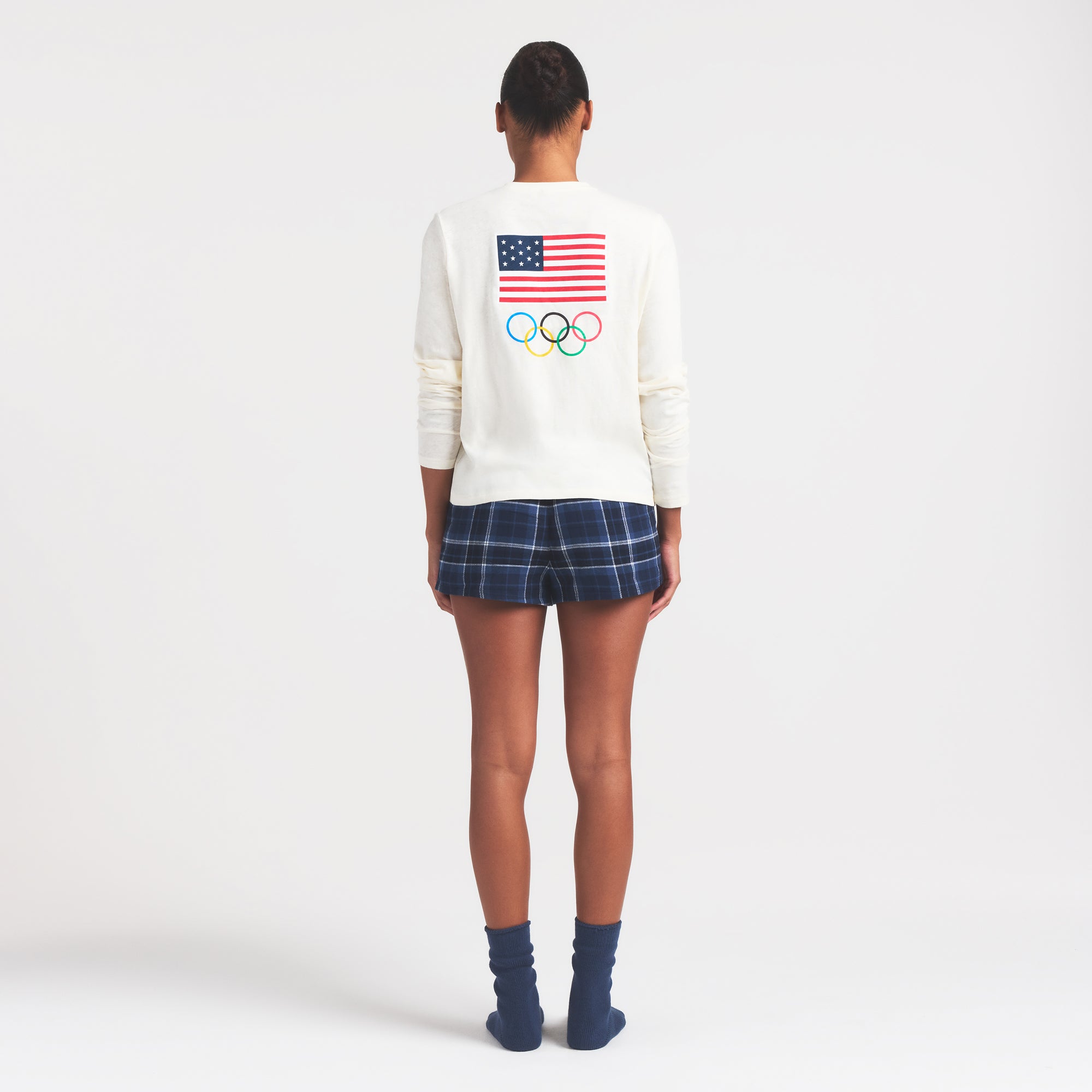 SKIMS FOR TEAM USA WORN IN JERSEY OLYMPIC LONG SLEEVE T-SHIRT | ECRU - Image 6