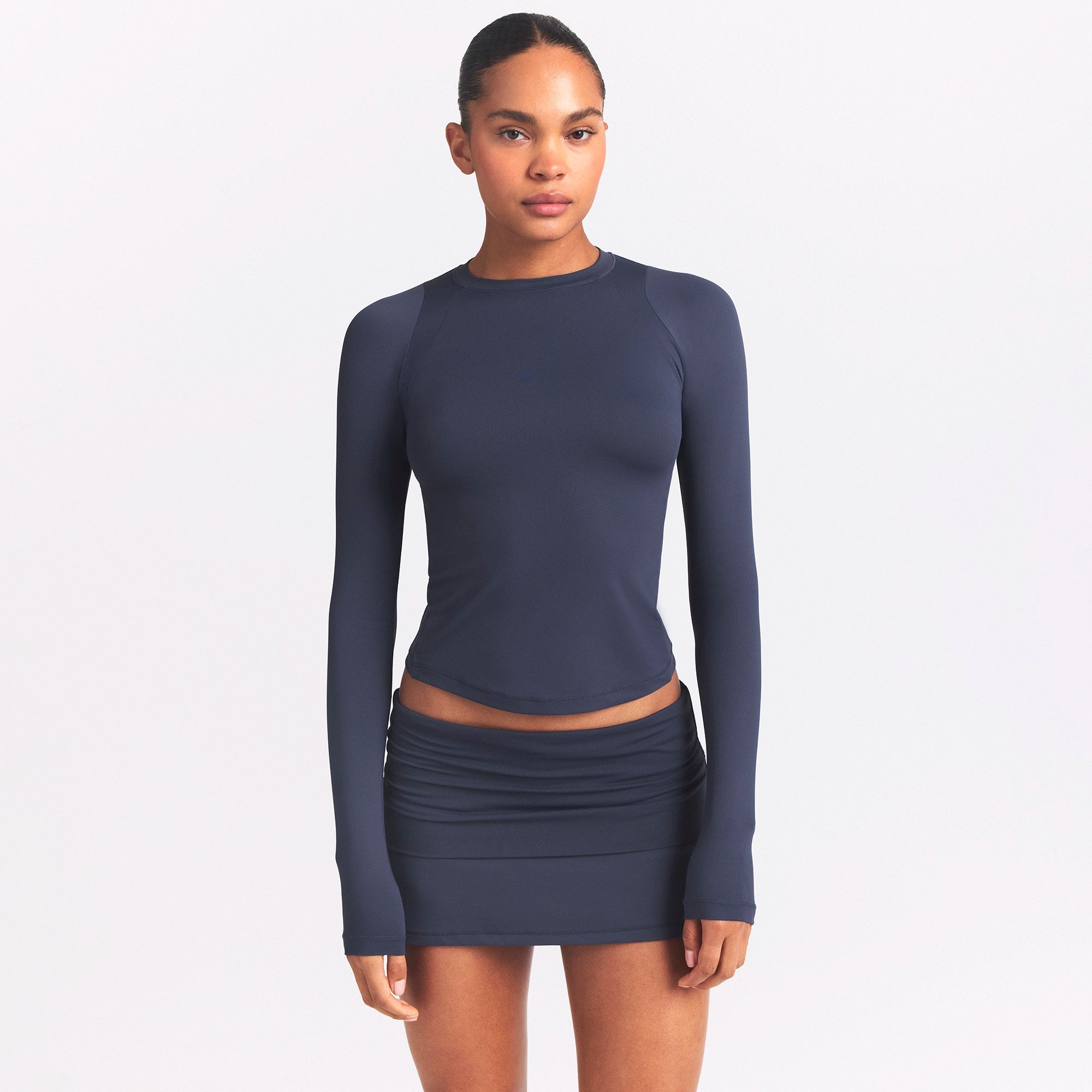 NikeSKIMS AIRY LONG SLEEVE CREW NECK TOP | DEEP ROYAL - Image 3