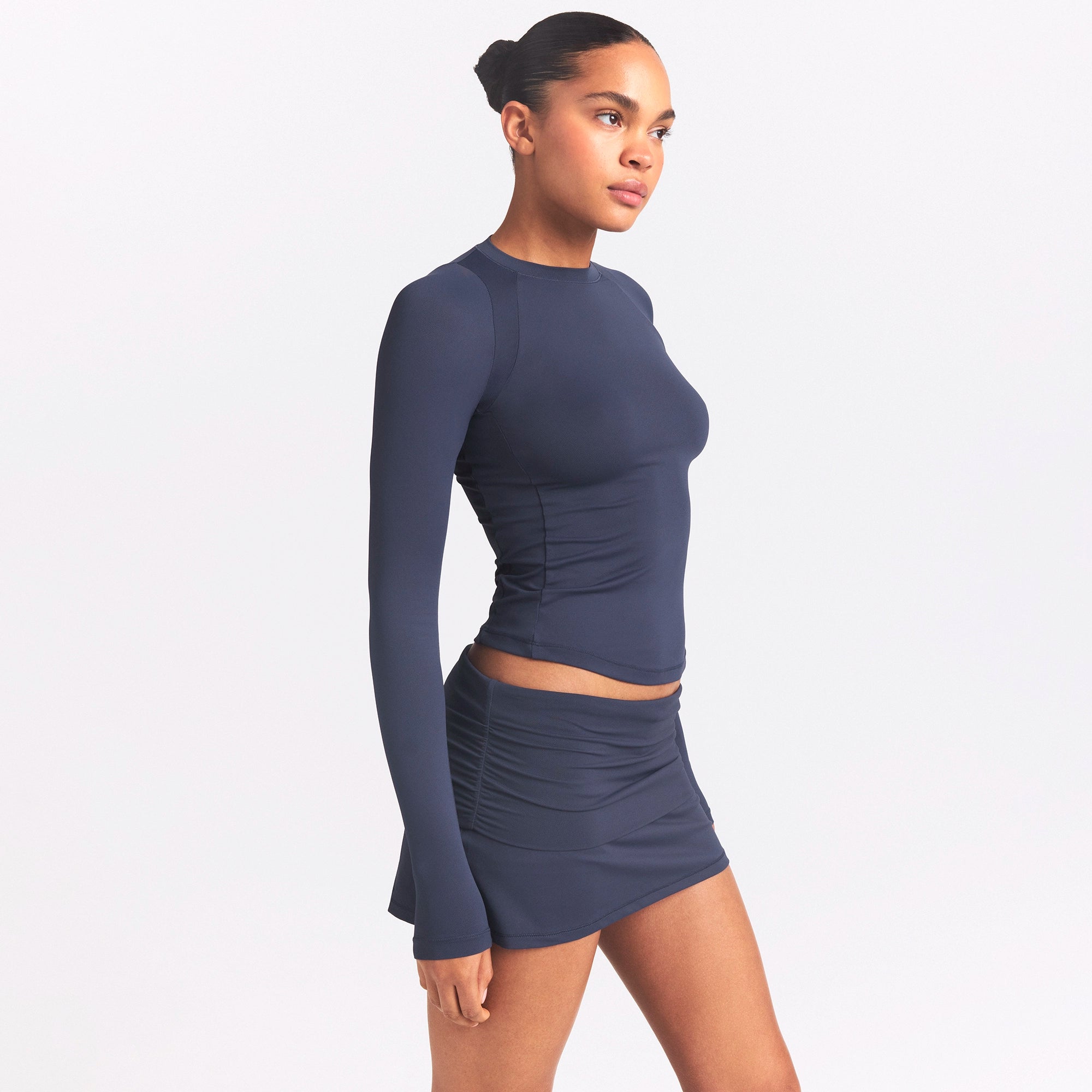 NikeSKIMS AIRY LONG SLEEVE CREW NECK TOP | DEEP ROYAL - Image 4