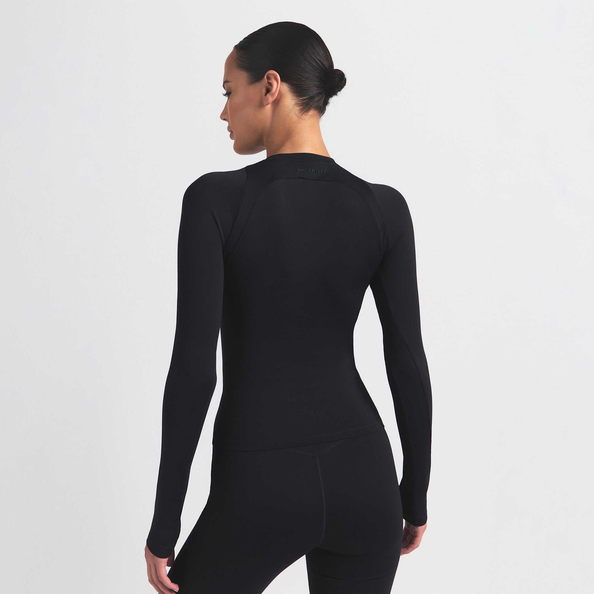 NikeSKIMS AIRY LONG SLEEVE CREW NECK TOP | OBSIDIAN - Image 4
