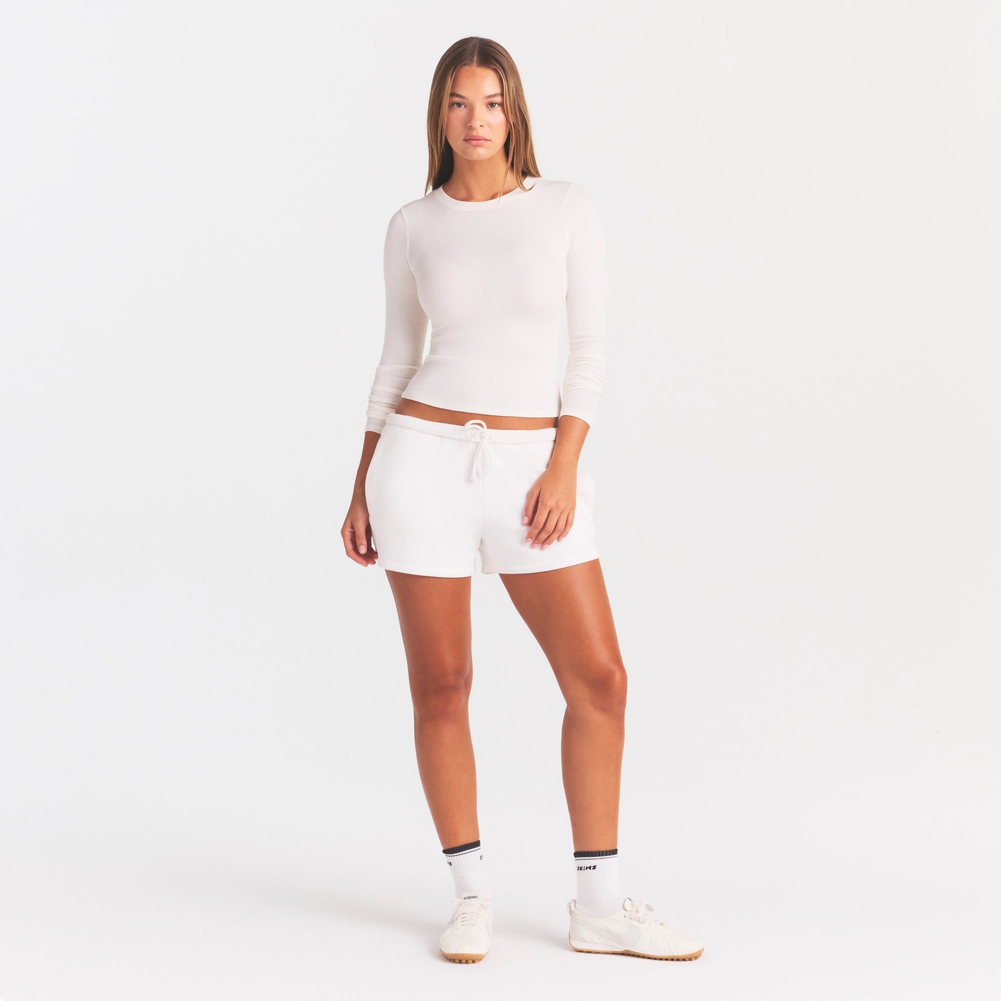 COTTON RIB LONG SLEEVE T-SHIRT | MARBLE - Image 2