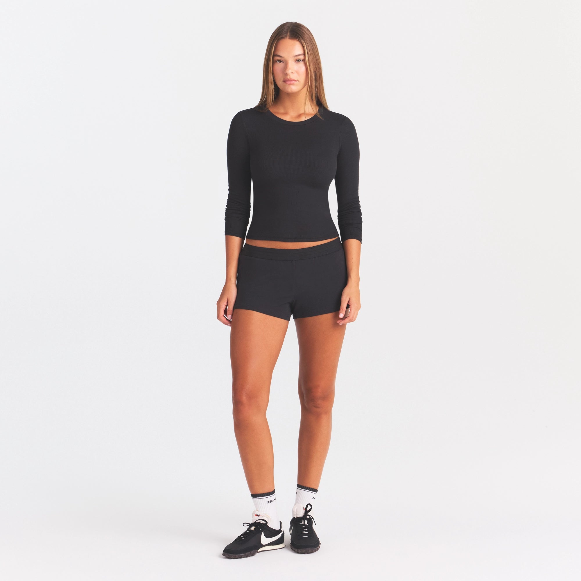 COTTON RIB LONG SLEEVE T-SHIRT | SOOT - Image 2