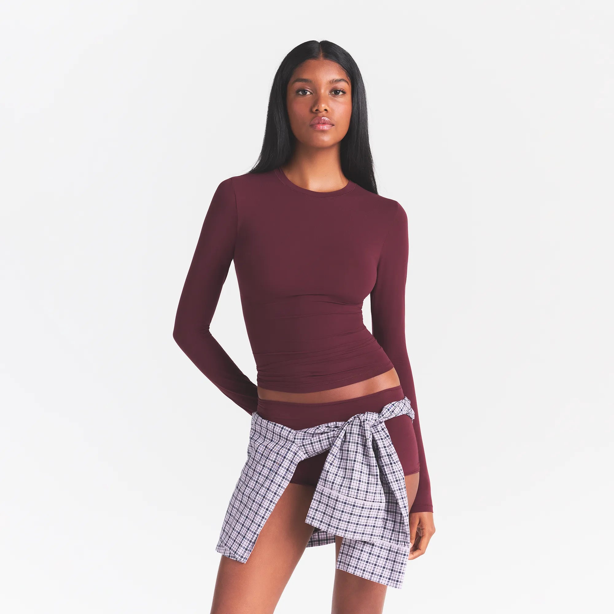FITS EVERYBODY LONG SLEEVE T-SHIRT | CURRANT - Image 2