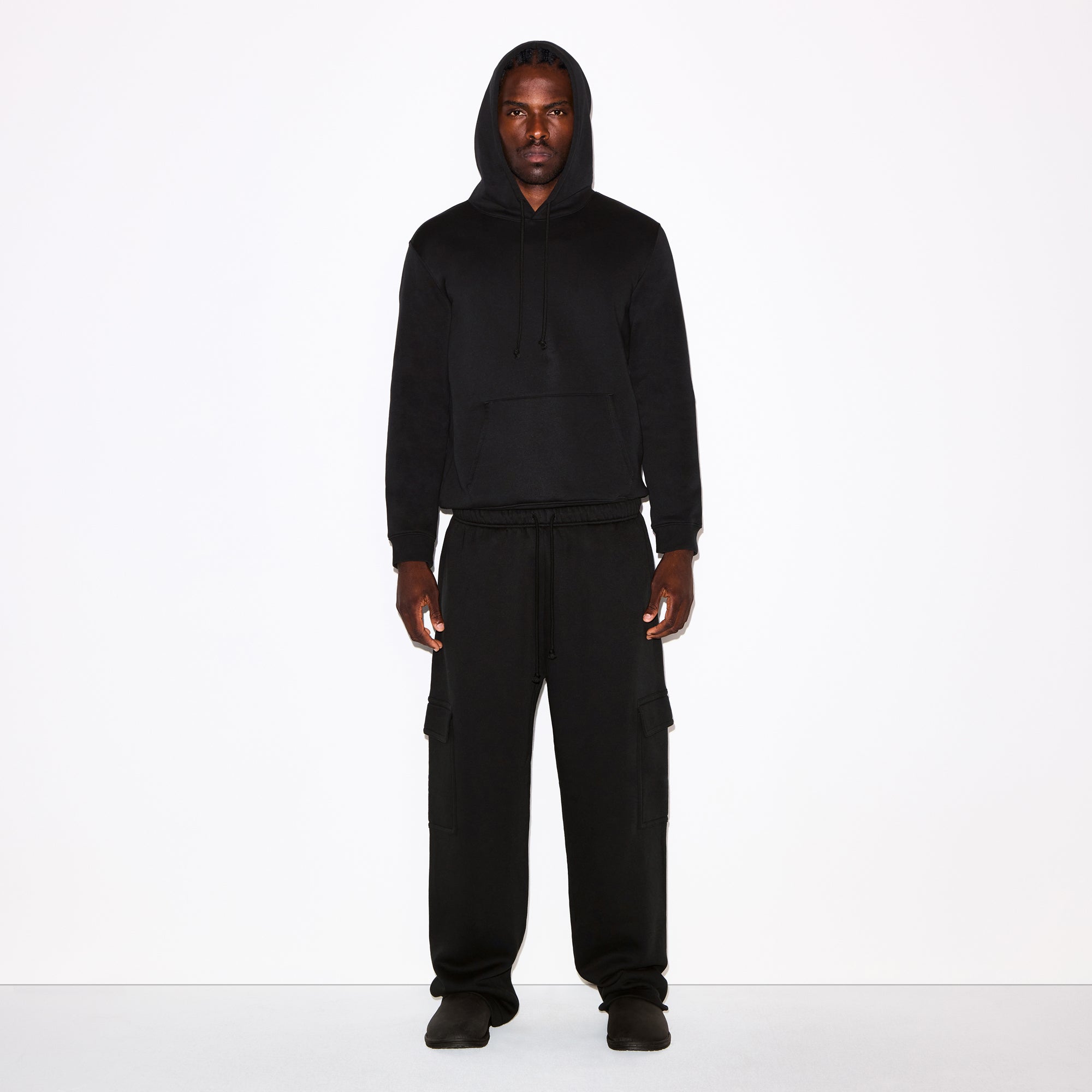 FLEECE LOUNGE MENS CLASSIC HOODIE | WASHED ONYX - Image 3