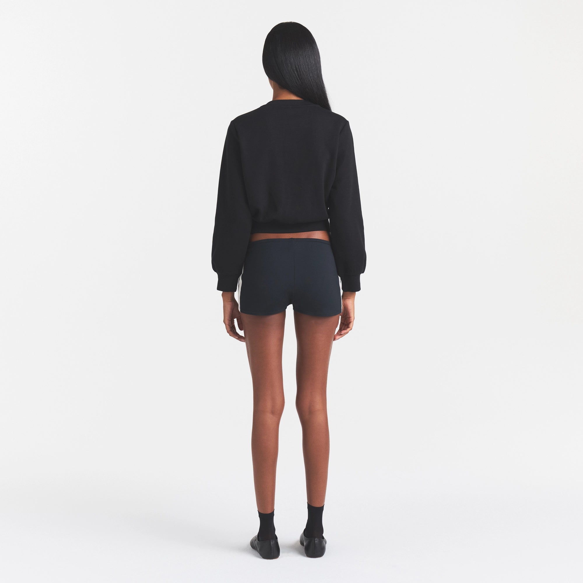 COTTON FLEECE SHRUNKEN CARDIGAN | ONYX - Image 6