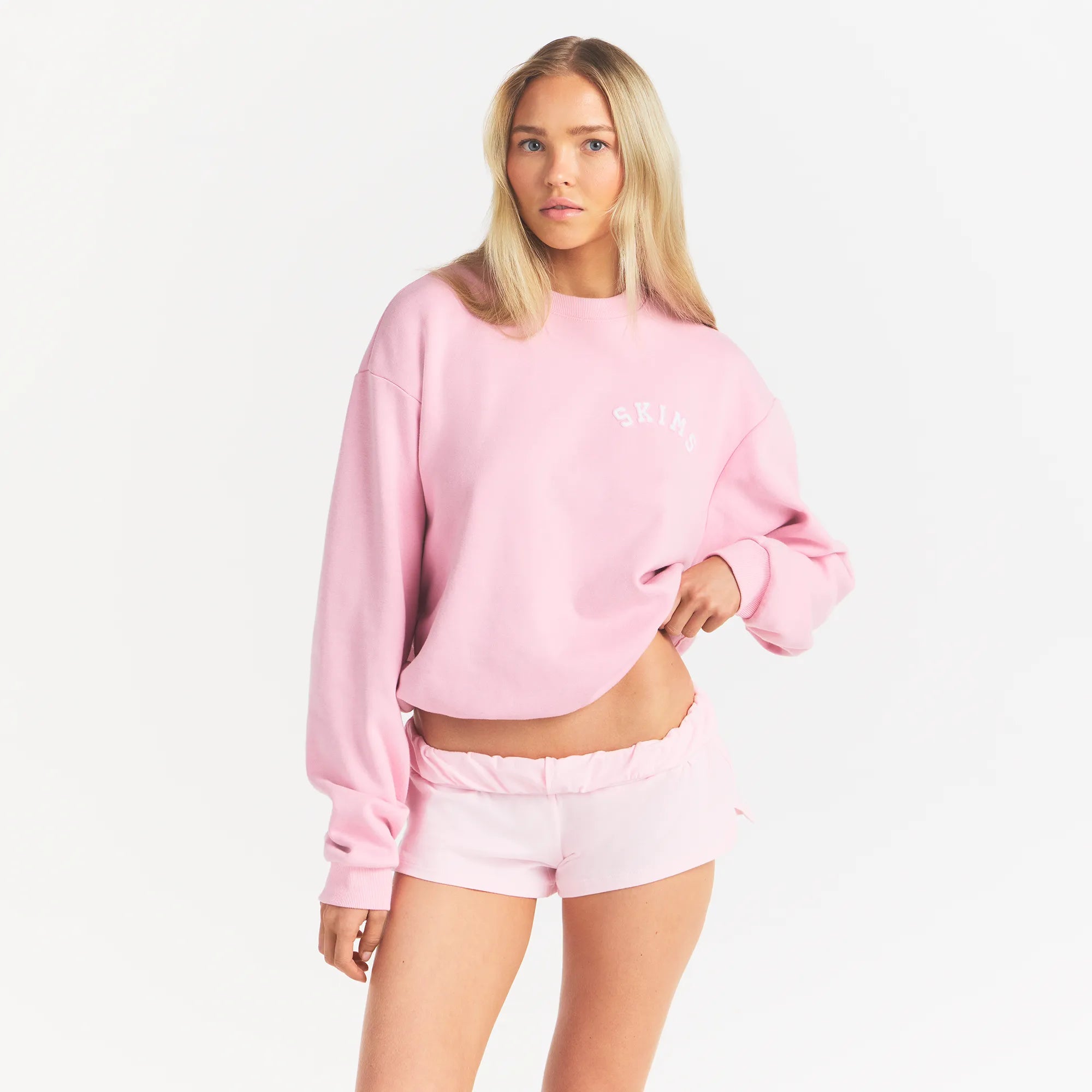 COTTON FLEECE LOGO CLASSIC CREWNECK | HALITE WITH SNOW LOGO - Image 3