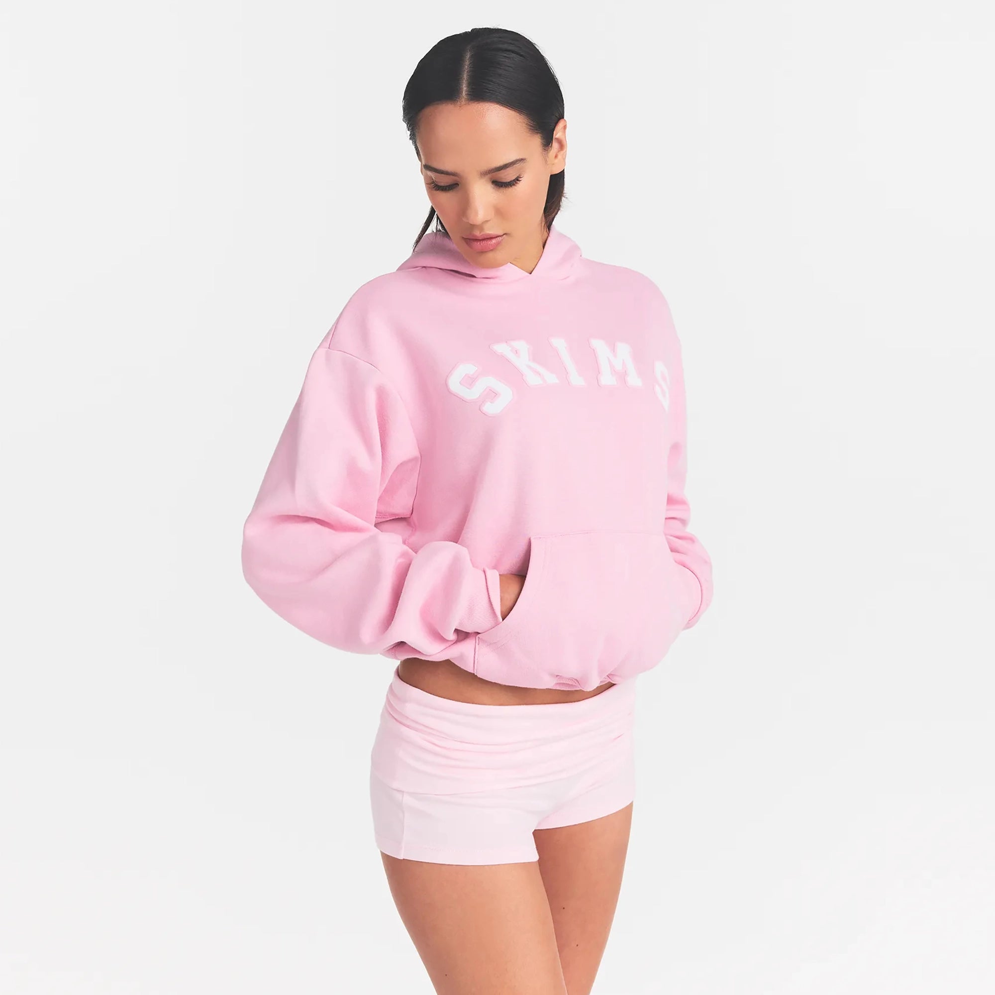 COTTON FLEECE LOGO CLASSIC HOODIE | HALITE WITH SNOW LOGO - Image 4