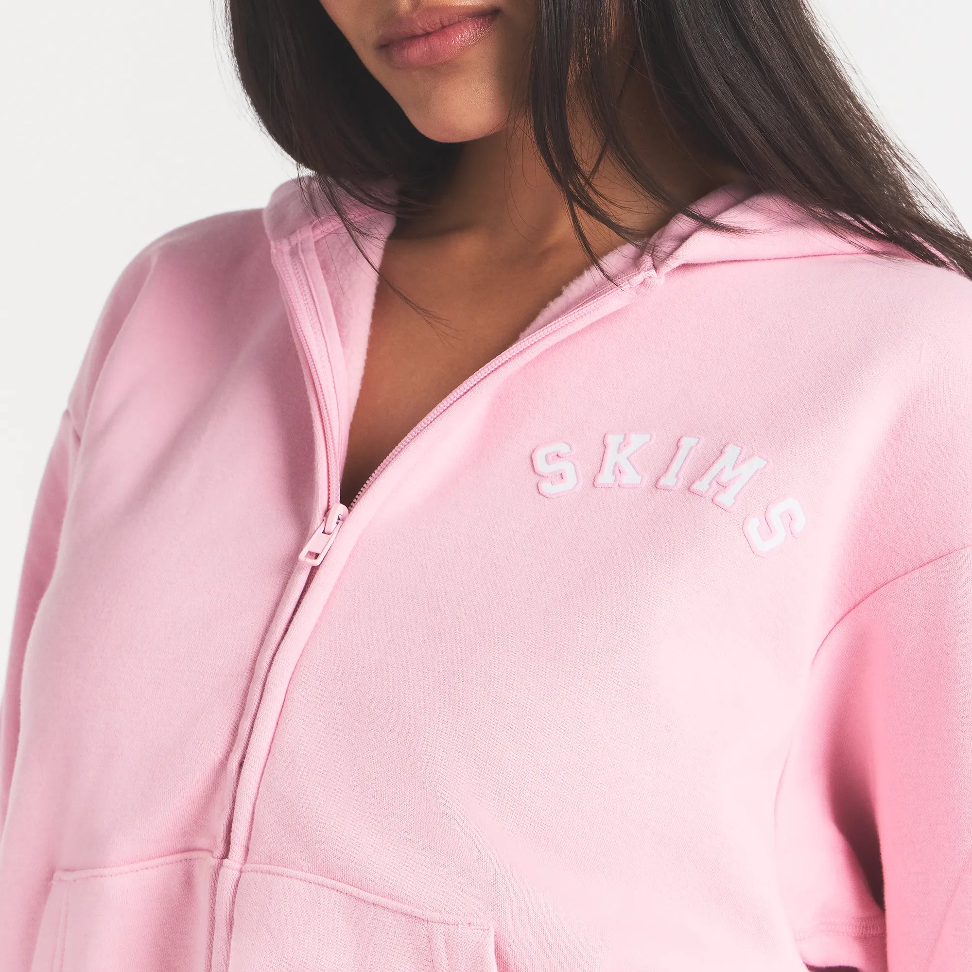 COTTON FLEECE LOGO CLASSIC ZIP UP HOODIE | HALITE WITH SNOW LOGO - Image 4