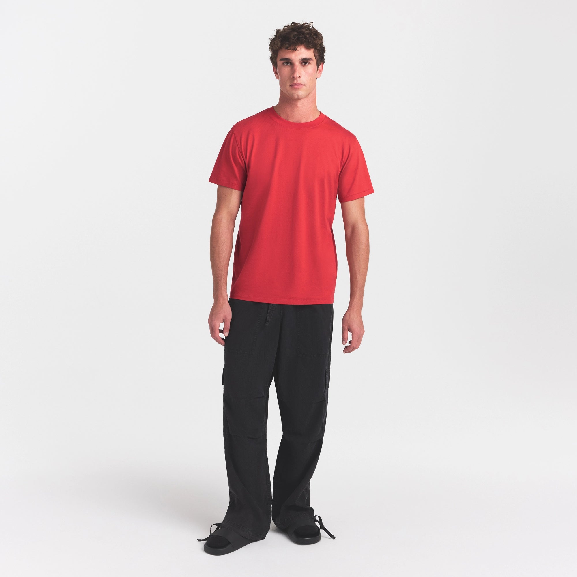 HEAVYWEIGHT COTTON MENS CLASSIC CREWNECK | WASHED RED - Image 2