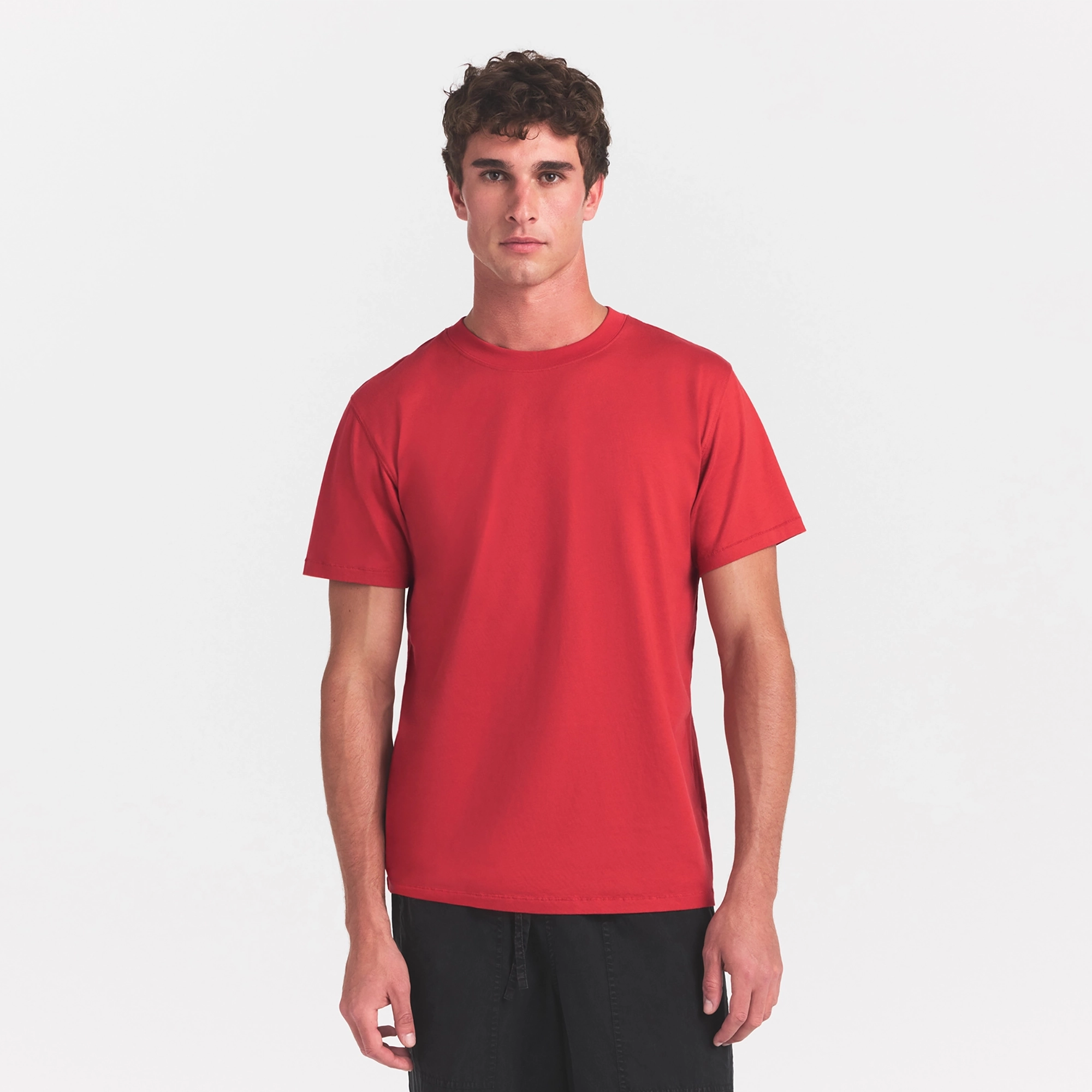 HEAVYWEIGHT COTTON MENS CLASSIC CREWNECK | WASHED RED - Image 3