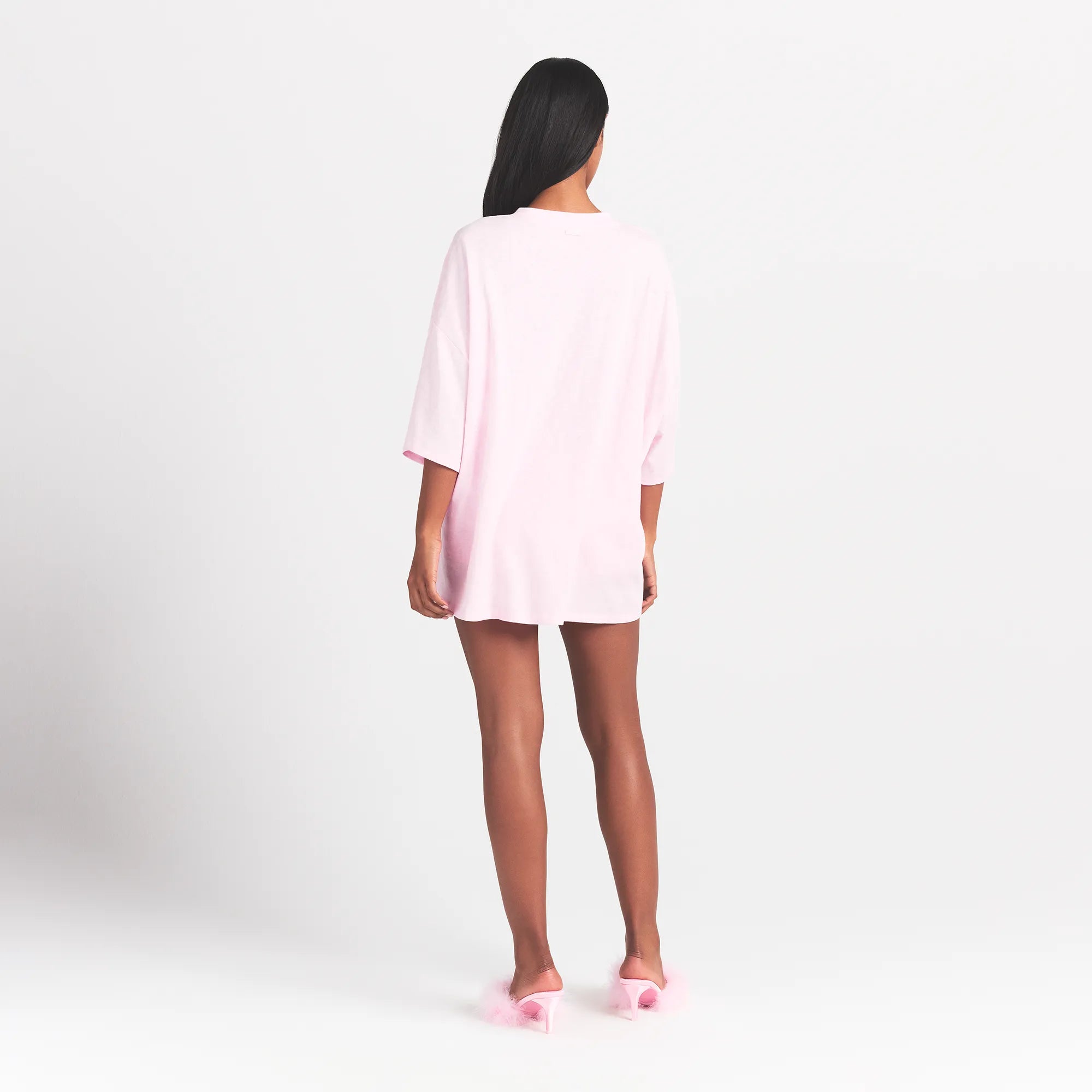 WORN IN JERSEY HEART OVERSIZED T-SHIRT | BABY PINK - Image 4