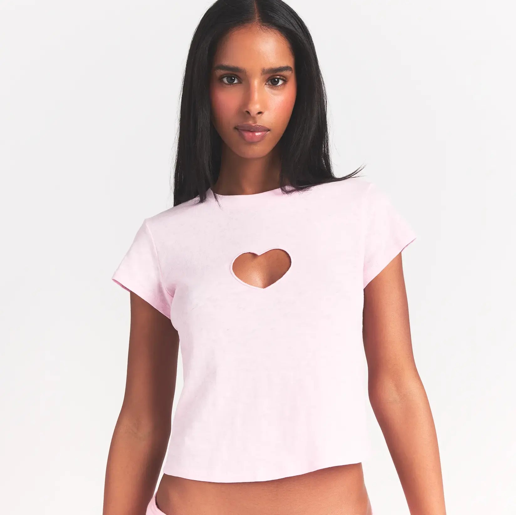 WORN IN JERSEY HEART BABY TEE | BABY PINK - Image 3