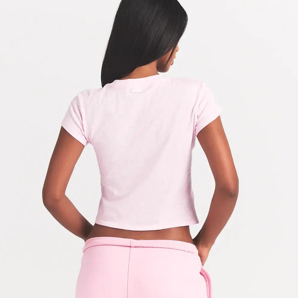 WORN IN JERSEY HEART BABY TEE | BABY PINK - Image 5