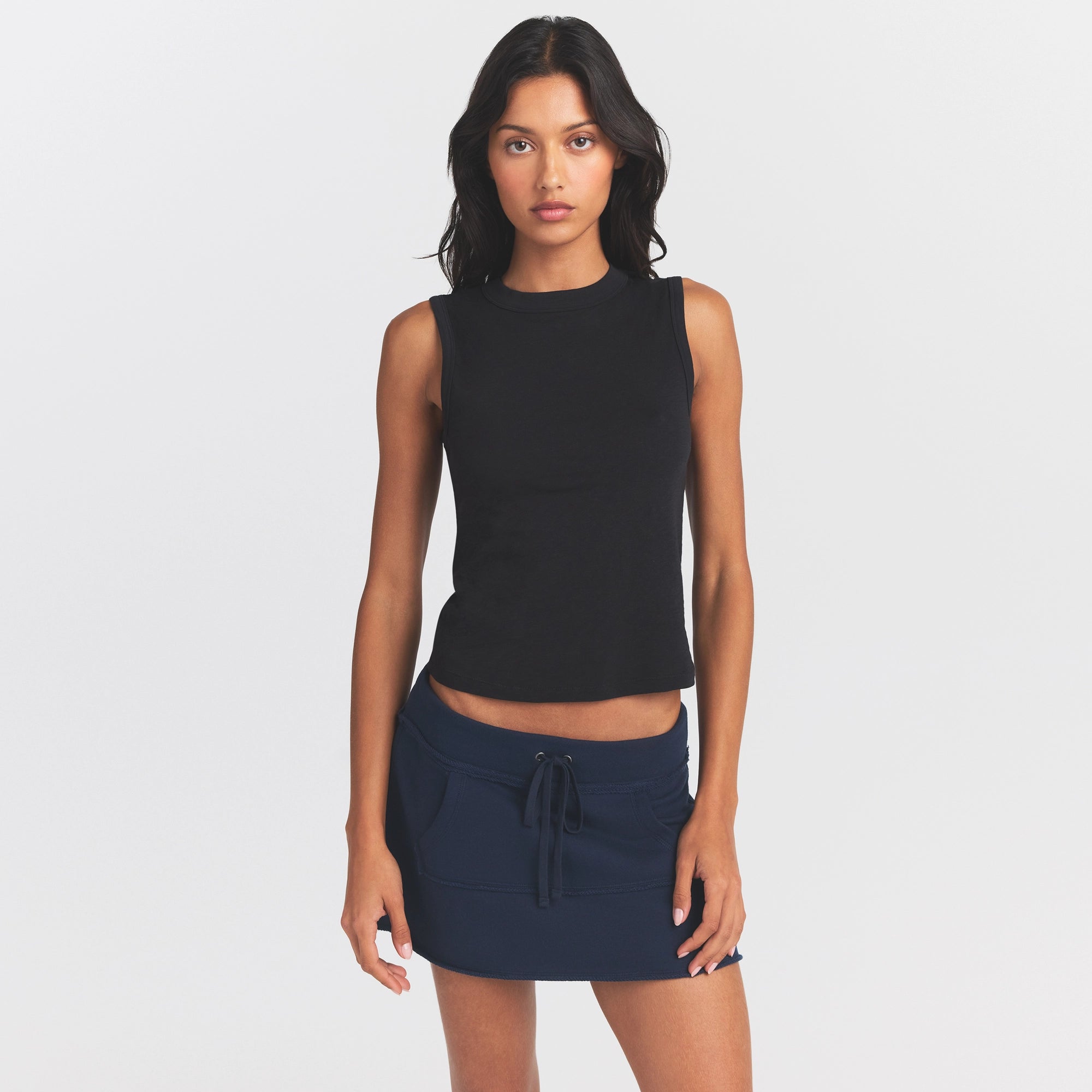 WORN IN JERSEY HIGH CREW TANK | WASHED ONYX - Image 3