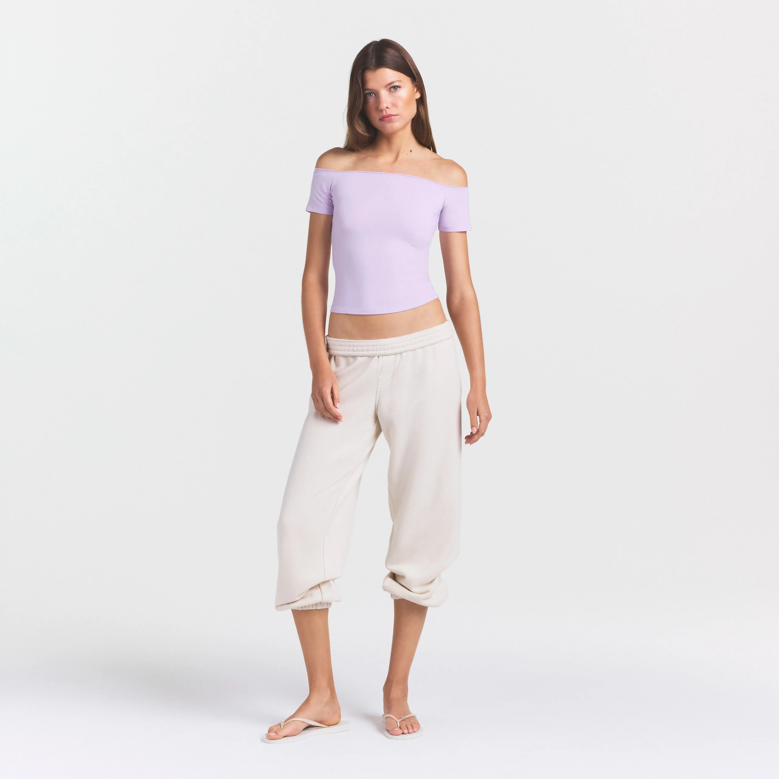 COTTON JERSEY OFF THE SHOULDER TOP | SUGAR PLUM - Image 2