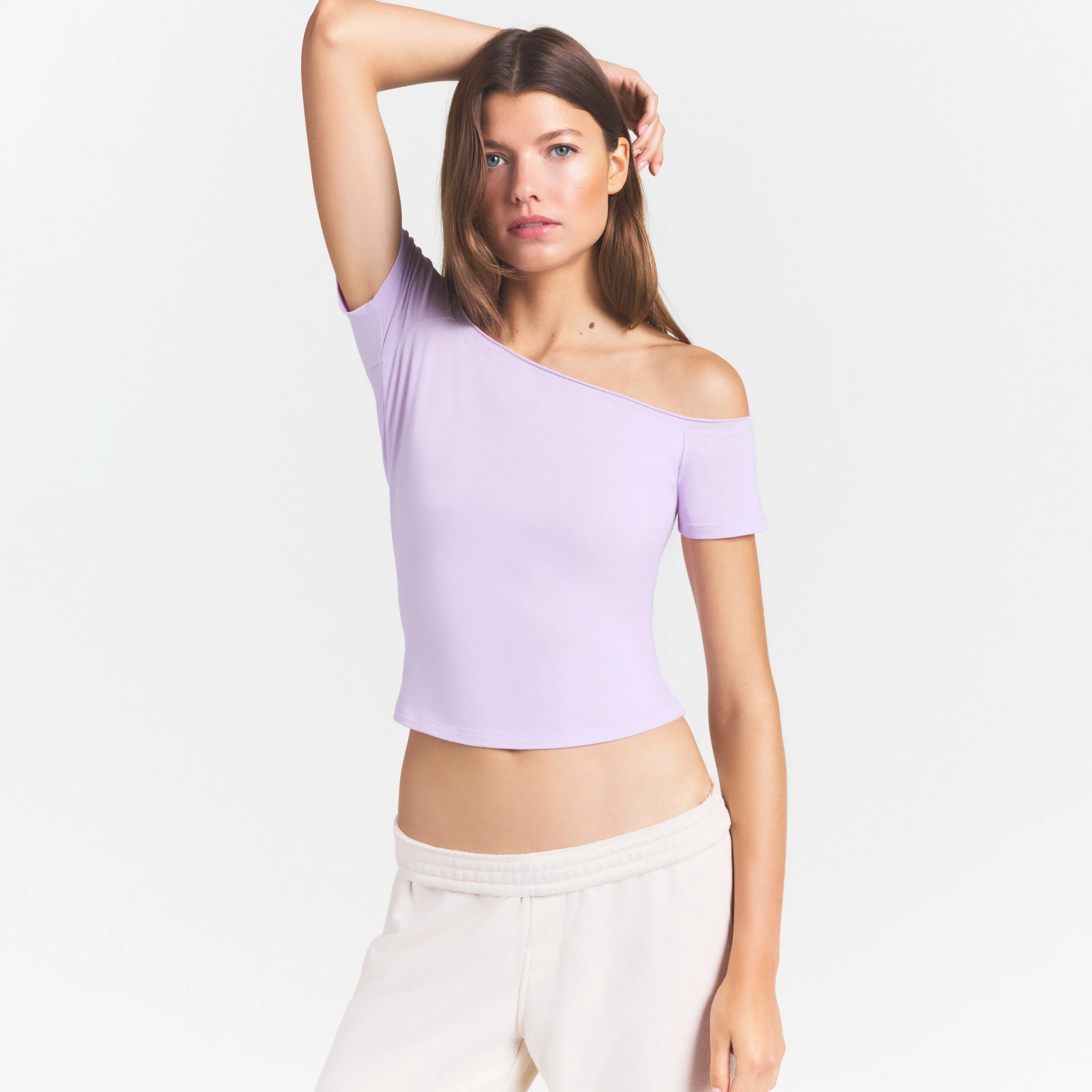 COTTON JERSEY OFF THE SHOULDER TOP | SUGAR PLUM - Image 5