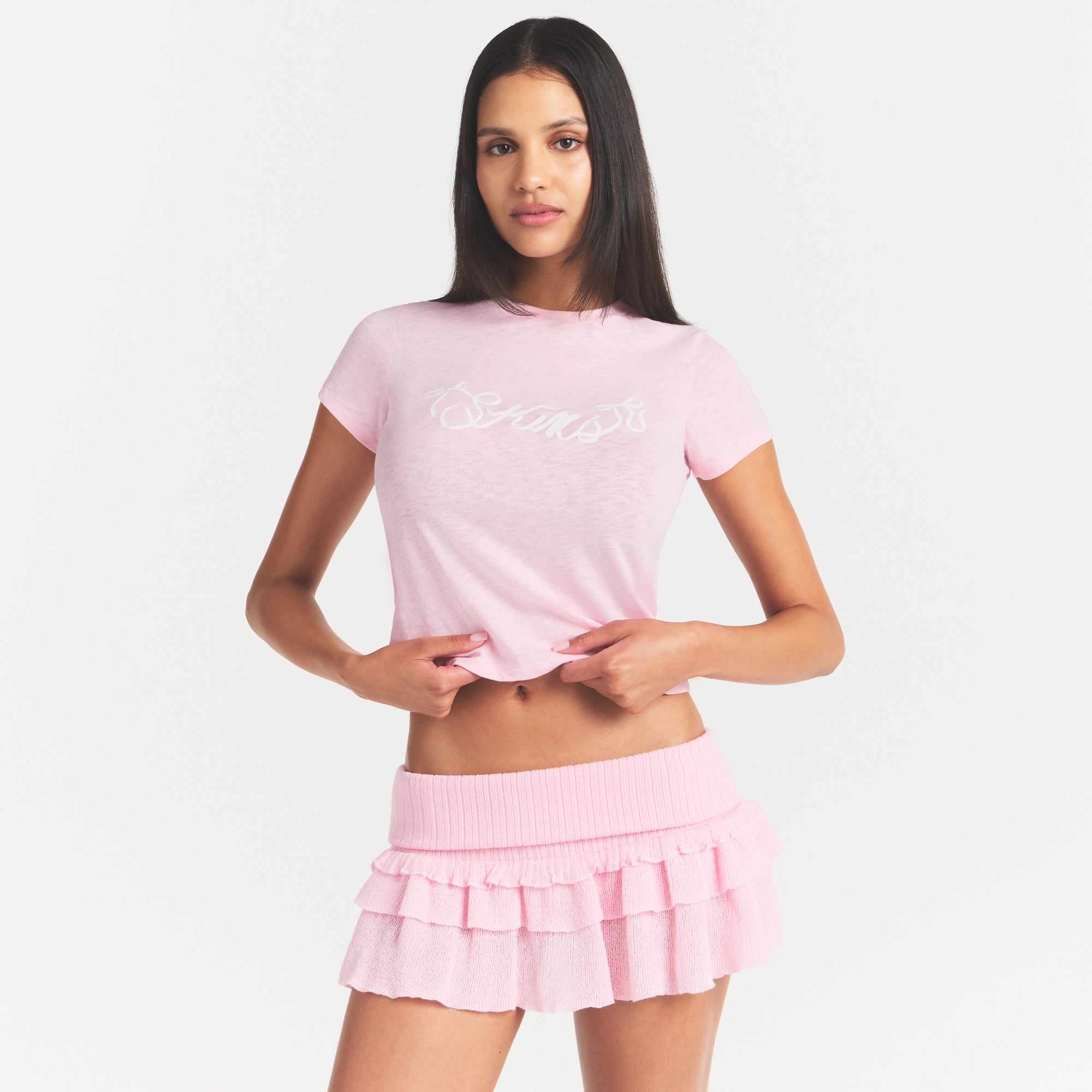 WORN IN JERSEY T-SHIRT | PEONY SKIMS BOW - Image 3