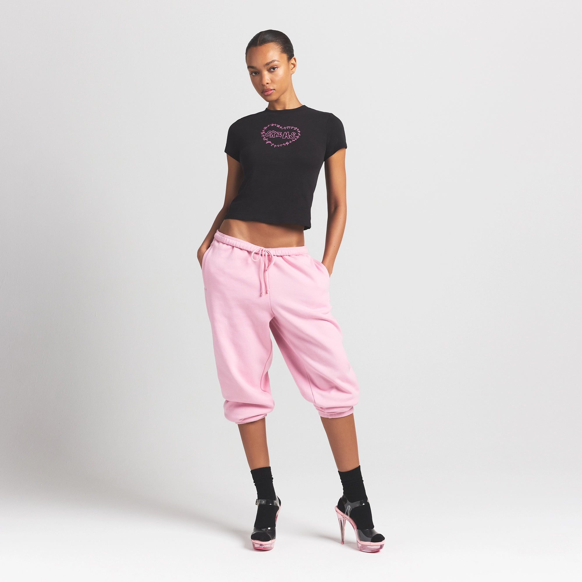 WORN IN JERSEY T-SHIRT | WASHED ONYX SKIMS HEART - Image 2