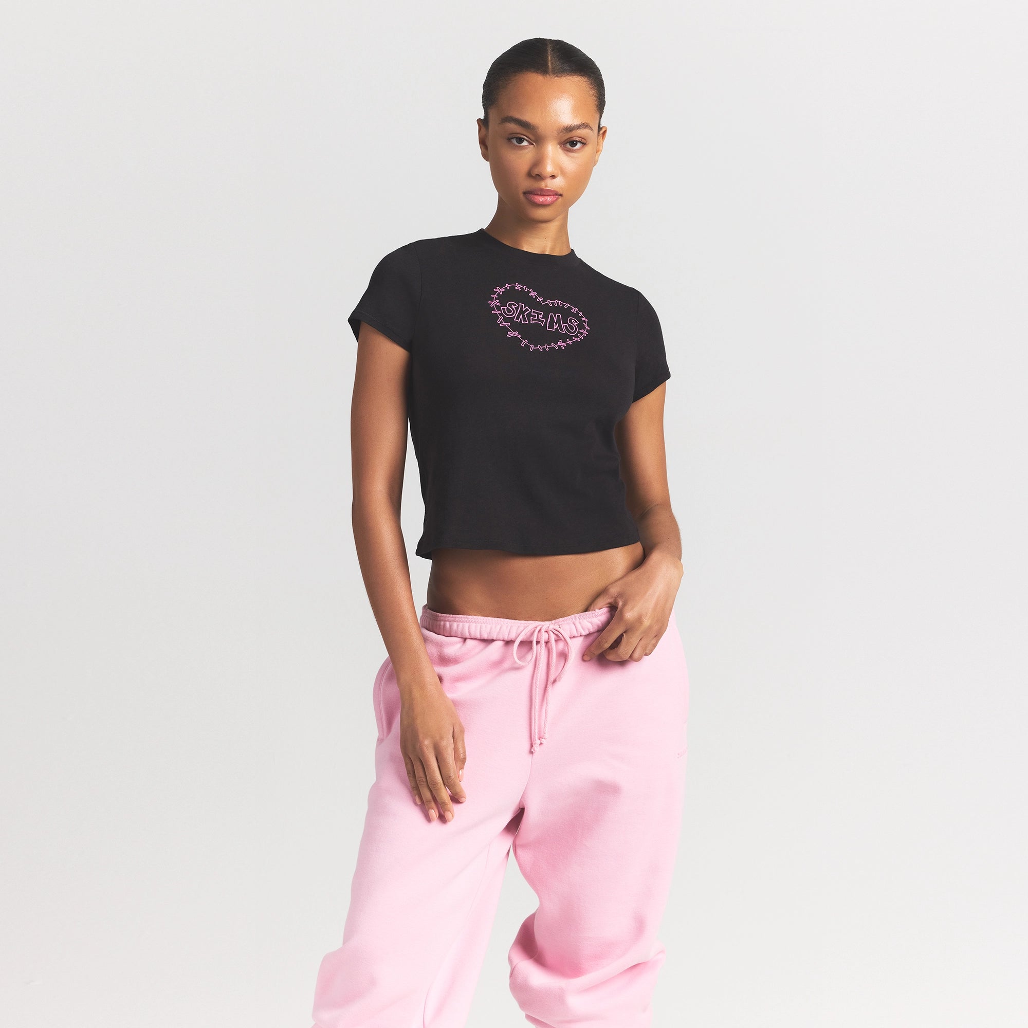 WORN IN JERSEY T-SHIRT | WASHED ONYX SKIMS HEART - Image 3