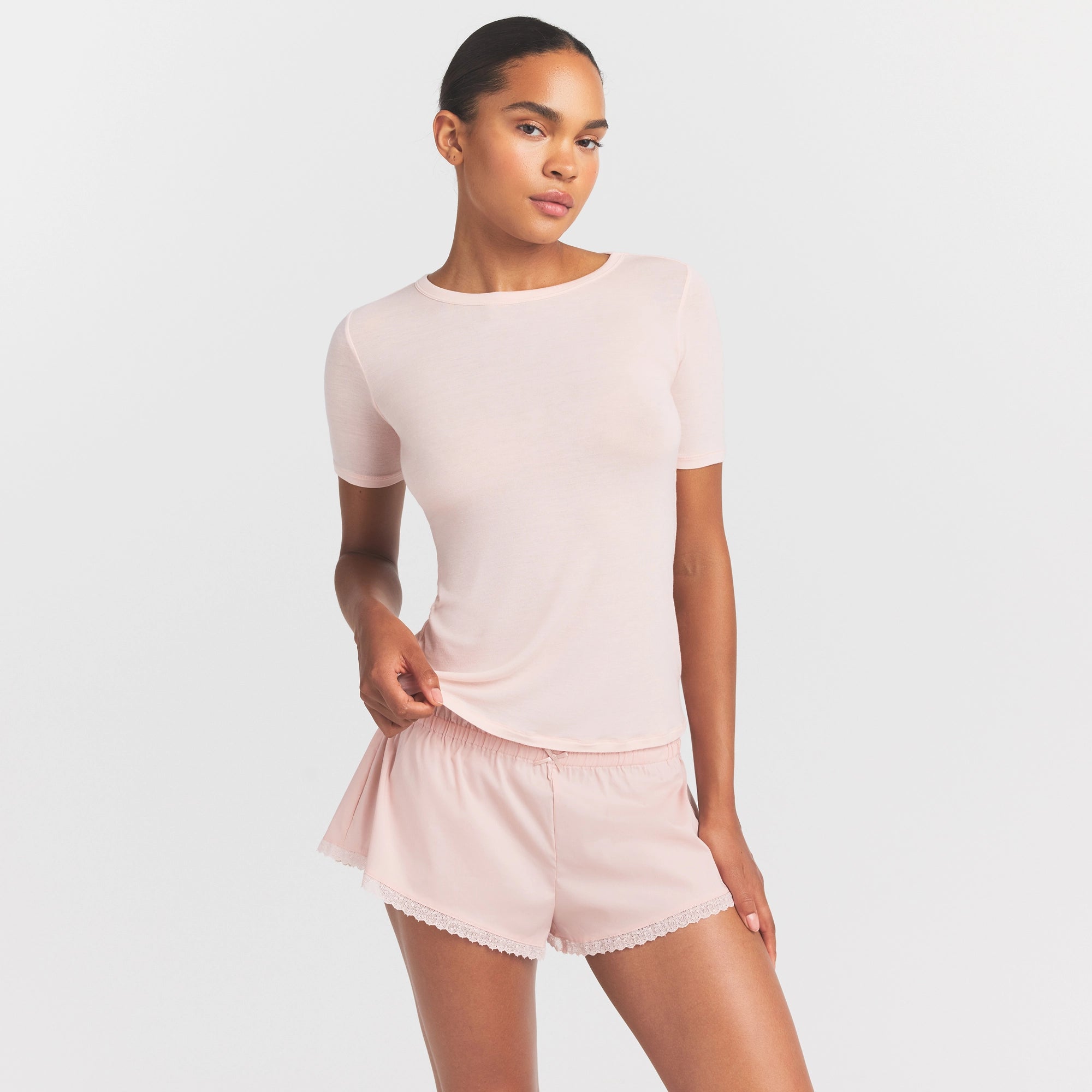 SHEER MODAL LONG T-SHIRT | PRIMROSE - Image 3