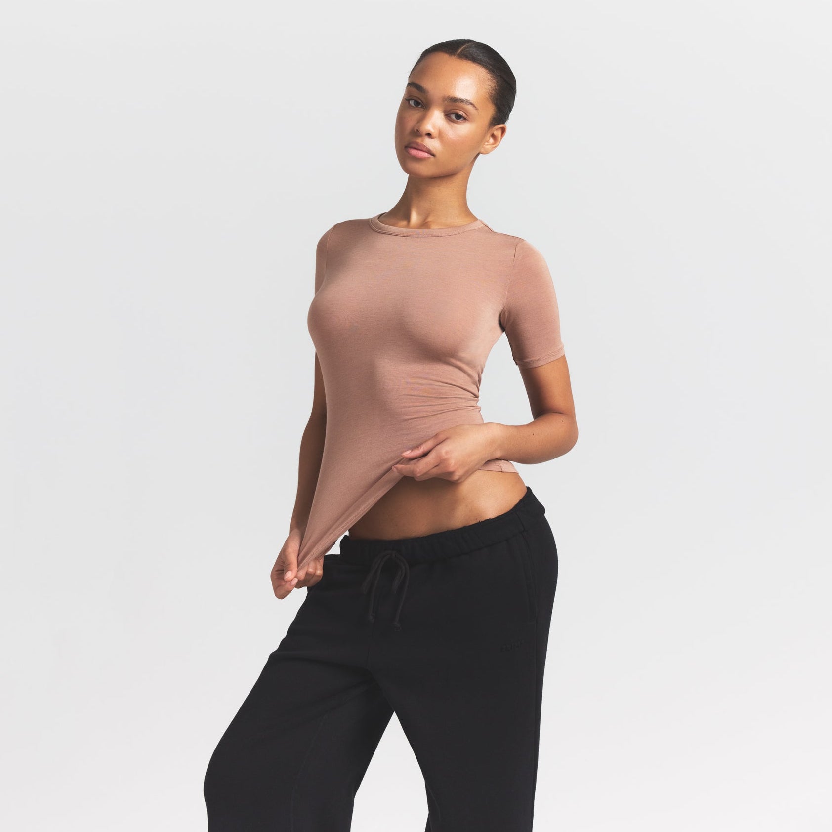 SHEER MODAL LONG T-SHIRT | SIENNA - Image 3