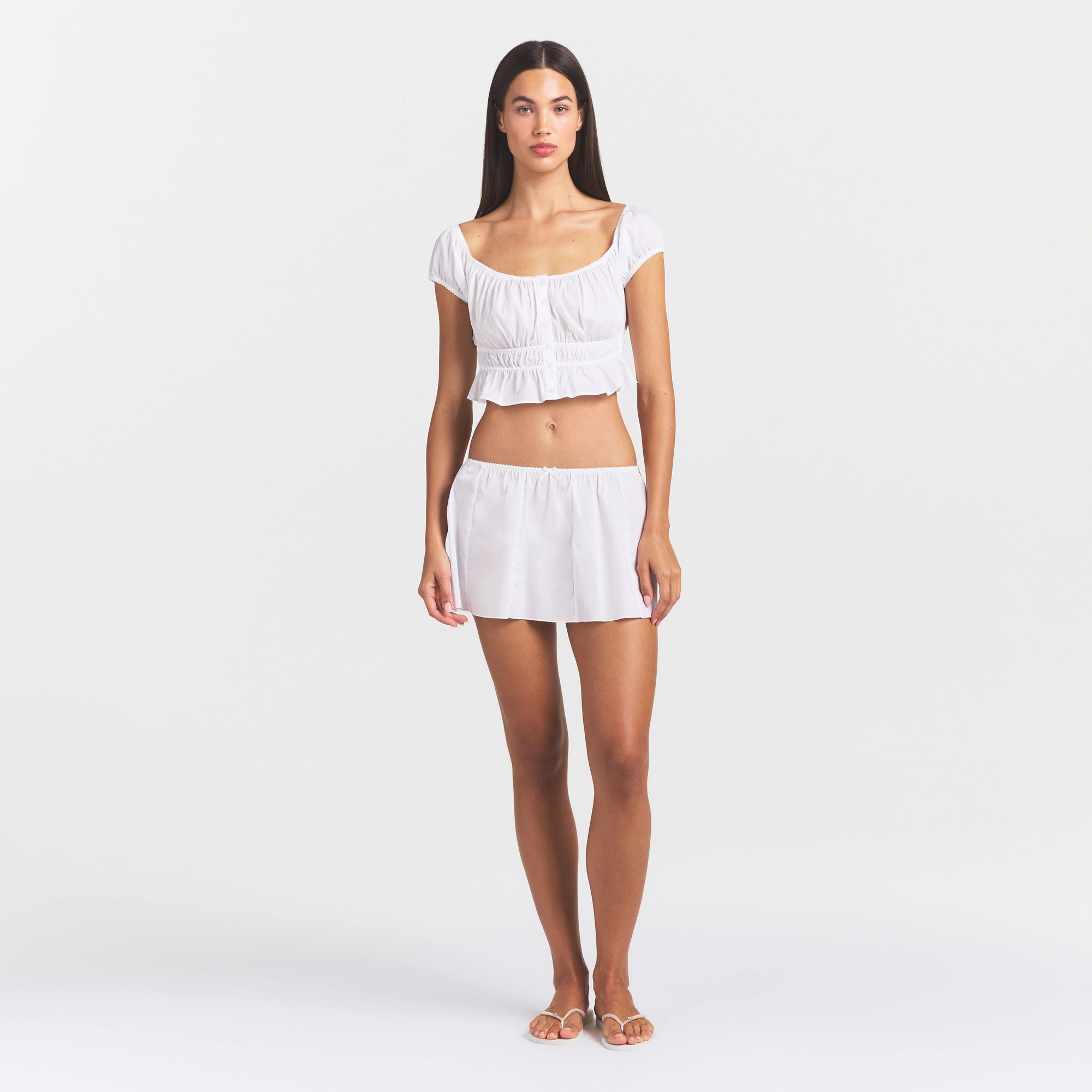 POPLIN APPAREL OFF THE SHOULDER TOP | SNOW - Image 2