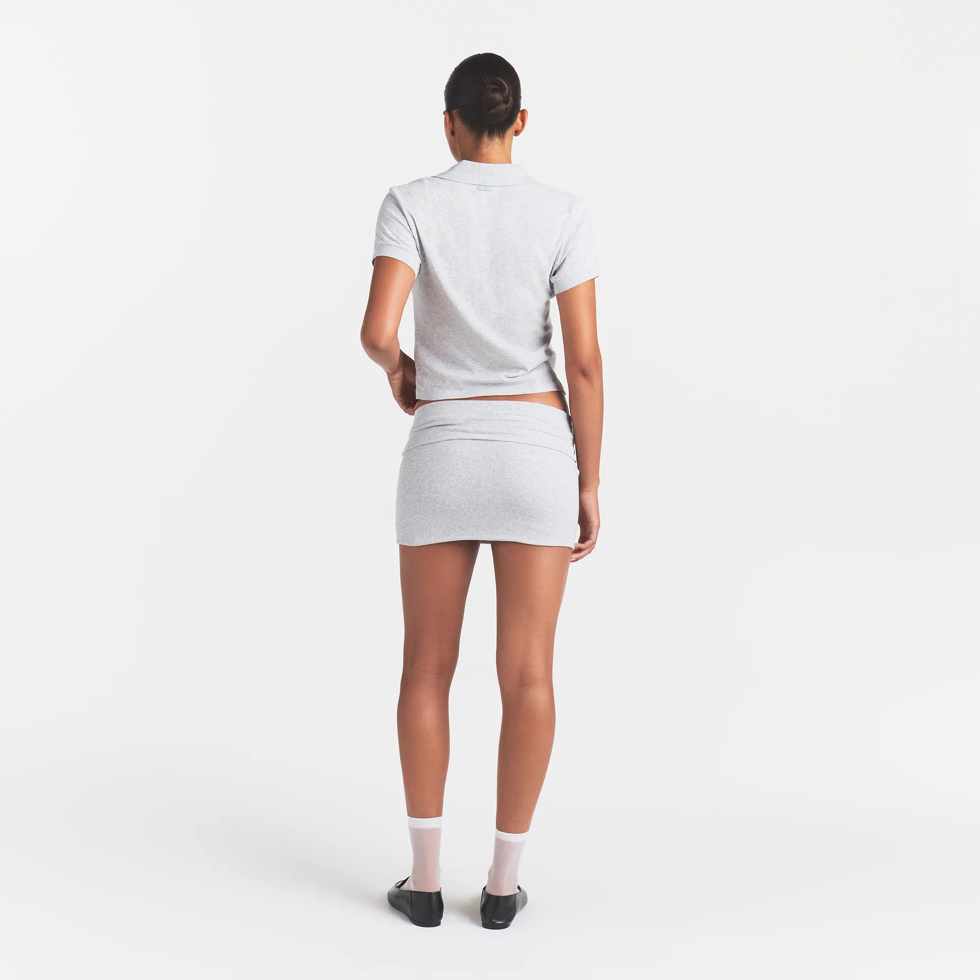WORN IN JERSEY POLO | LIGHT HEATHER GREY - Image 4