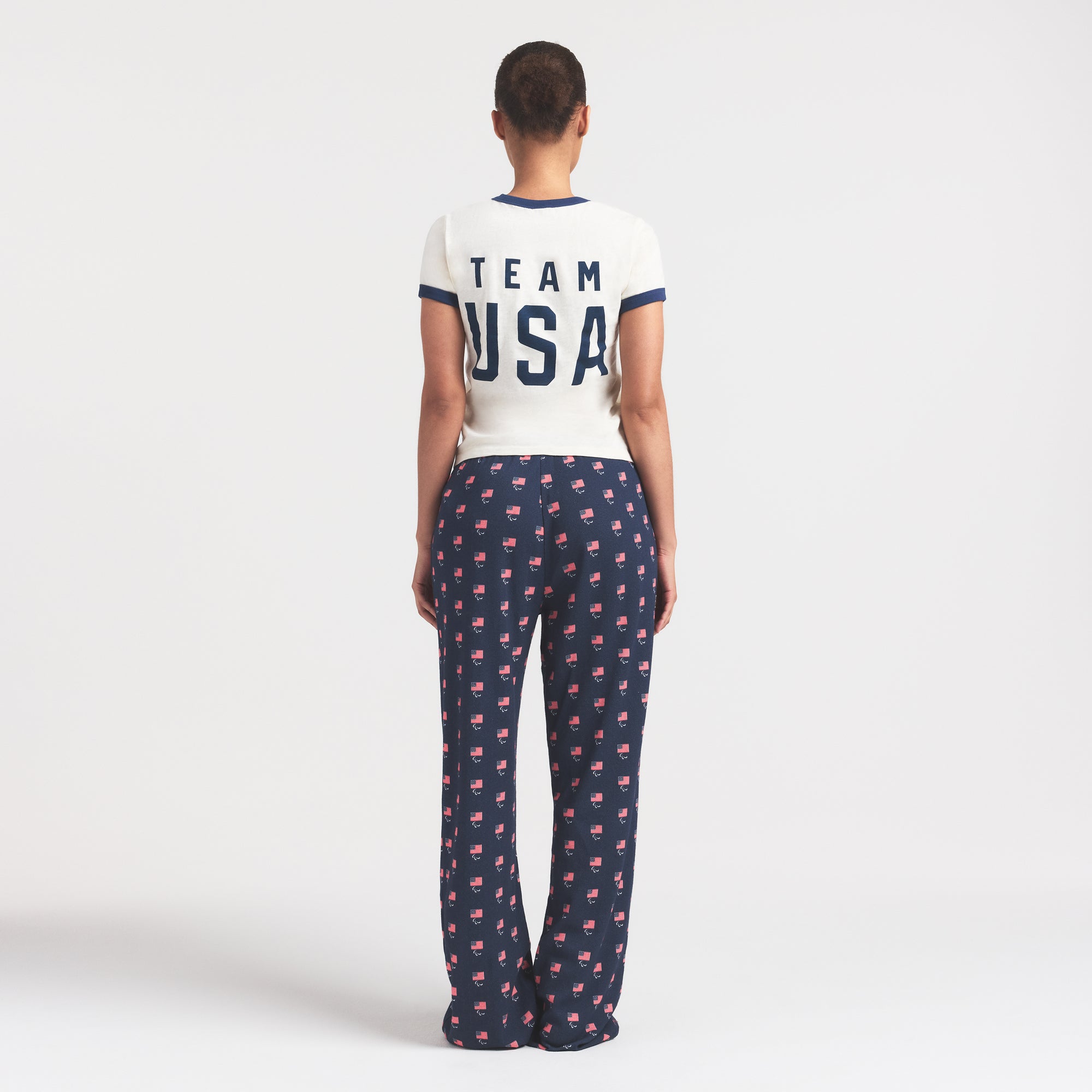 SKIMS FOR TEAM USA WORN IN JERSEY PARALYMPIC SHRUNKEN T-SHIRT | ECRU - Image 5