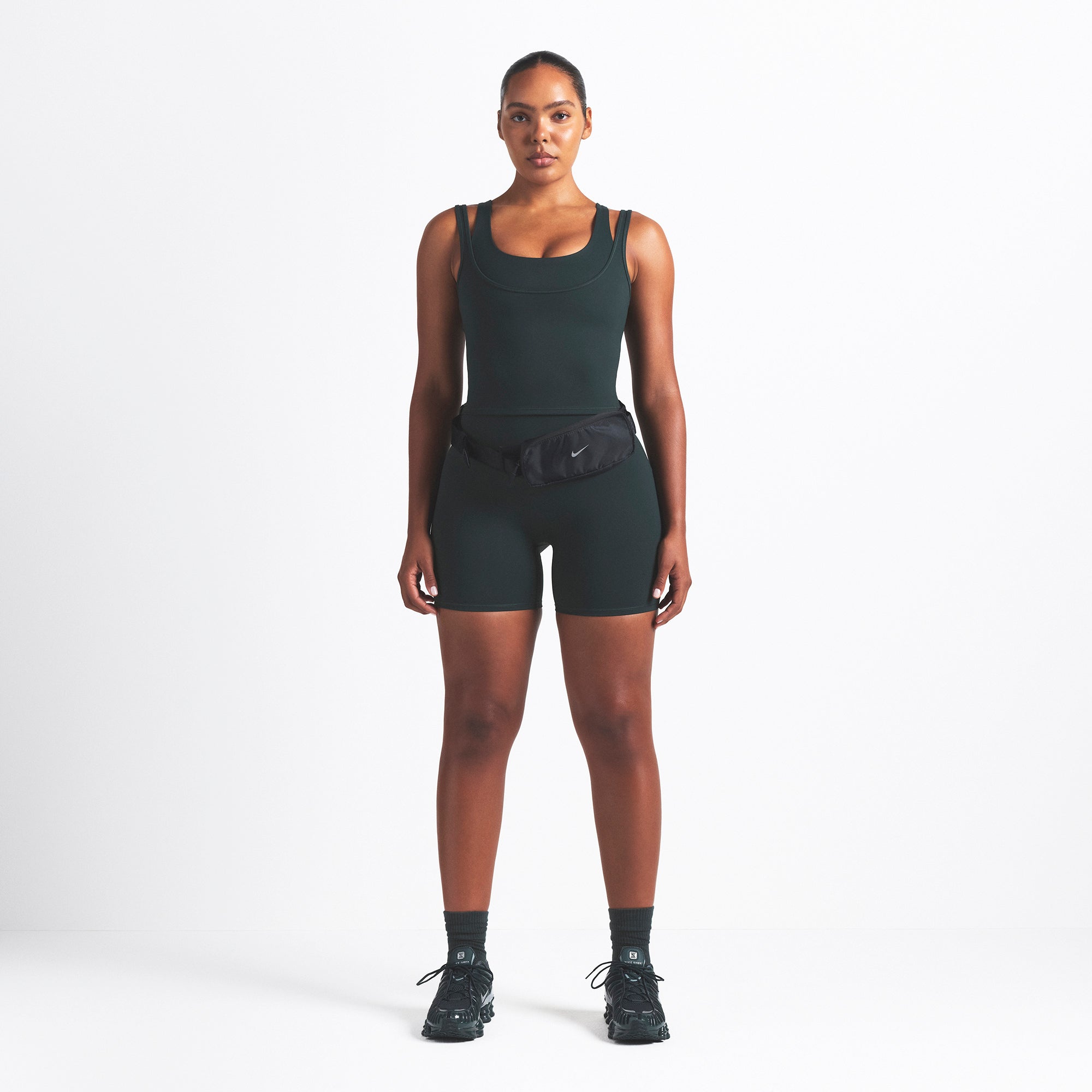 NikeSKIMS MATTE DOUBLE STRAP SCOOP TANK | DARK TEAL - Image 2