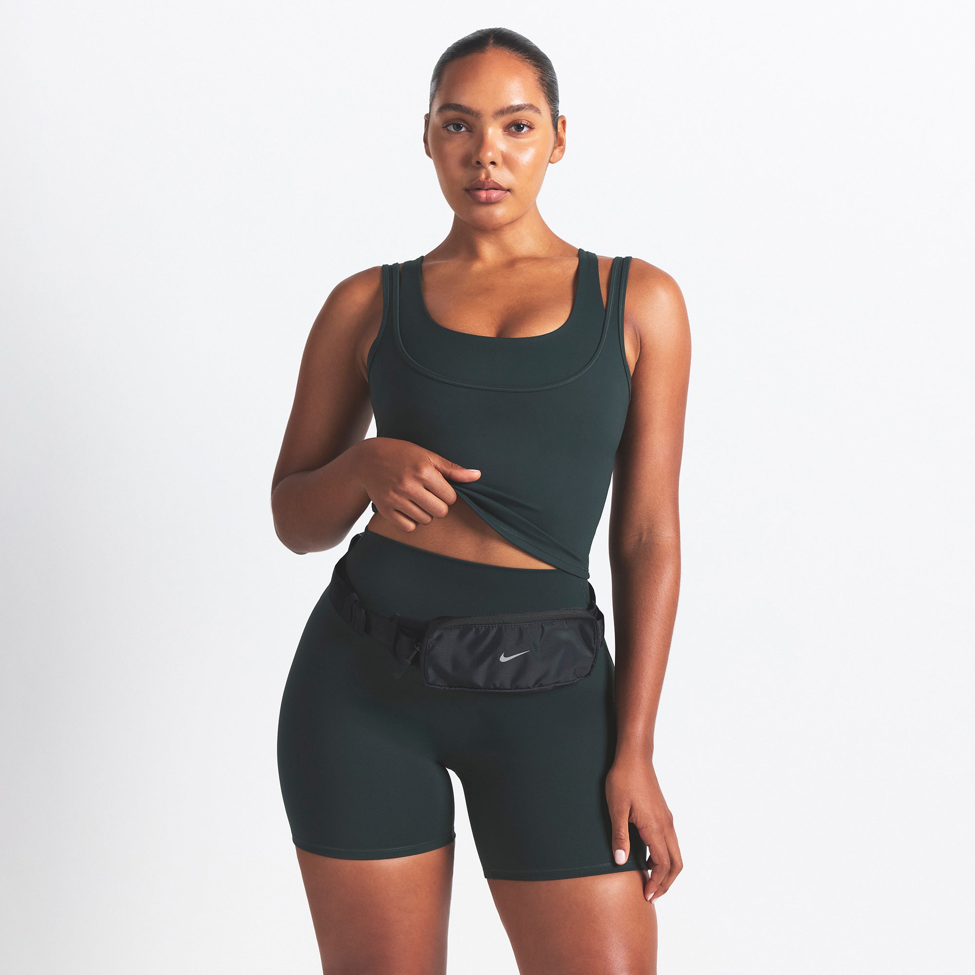 NikeSKIMS MATTE DOUBLE STRAP SCOOP TANK | DARK TEAL - Image 3