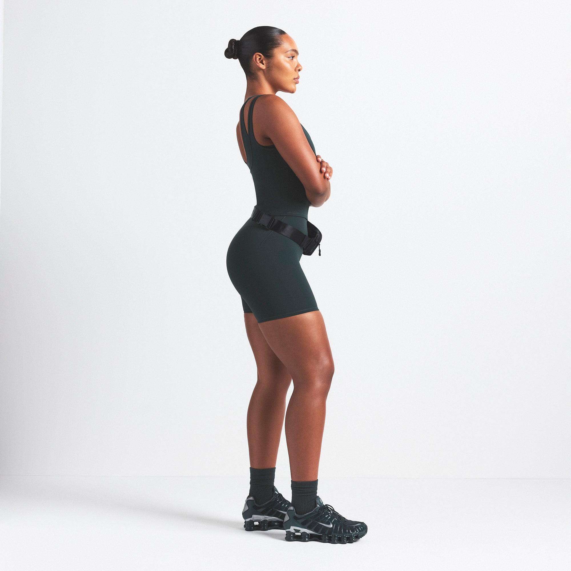 NikeSKIMS MATTE DOUBLE STRAP SCOOP TANK | DARK TEAL - Image 4
