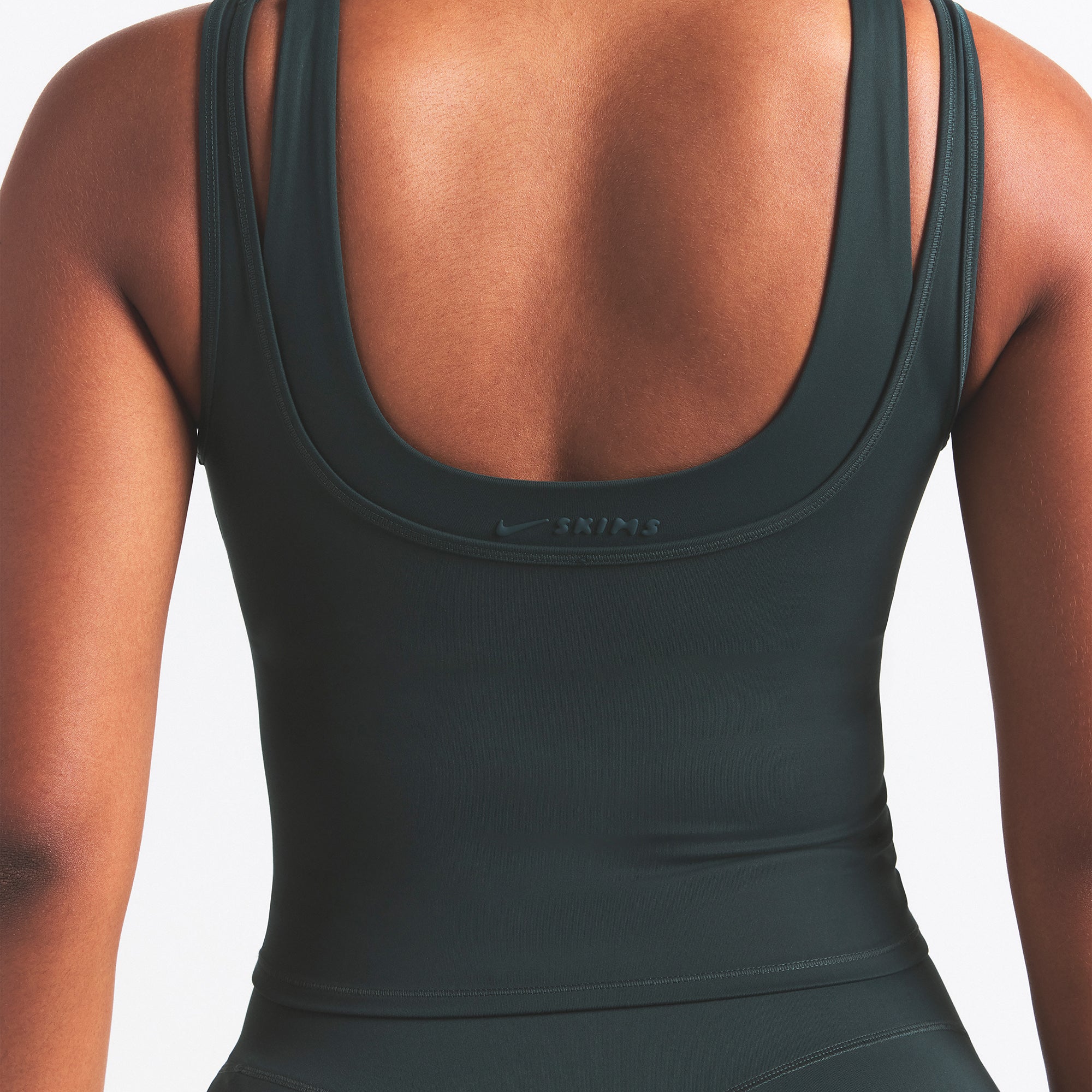 NikeSKIMS MATTE DOUBLE STRAP SCOOP TANK | DARK TEAL - Image 5